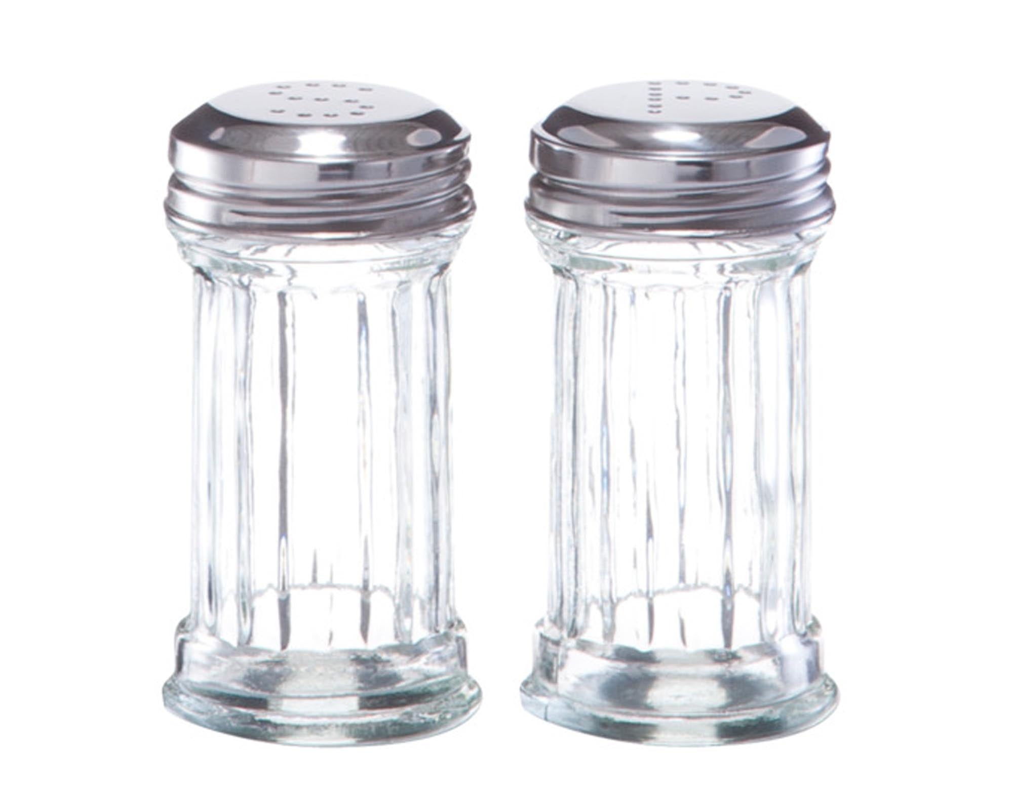 Elegantes ZELLER Salz und Pfefferstreuer-Set aus Glas (ø 5x9.5 cm) für präzise Dosierung und stilvolle Tischdekoration. Pflegeleicht und zeitlos.