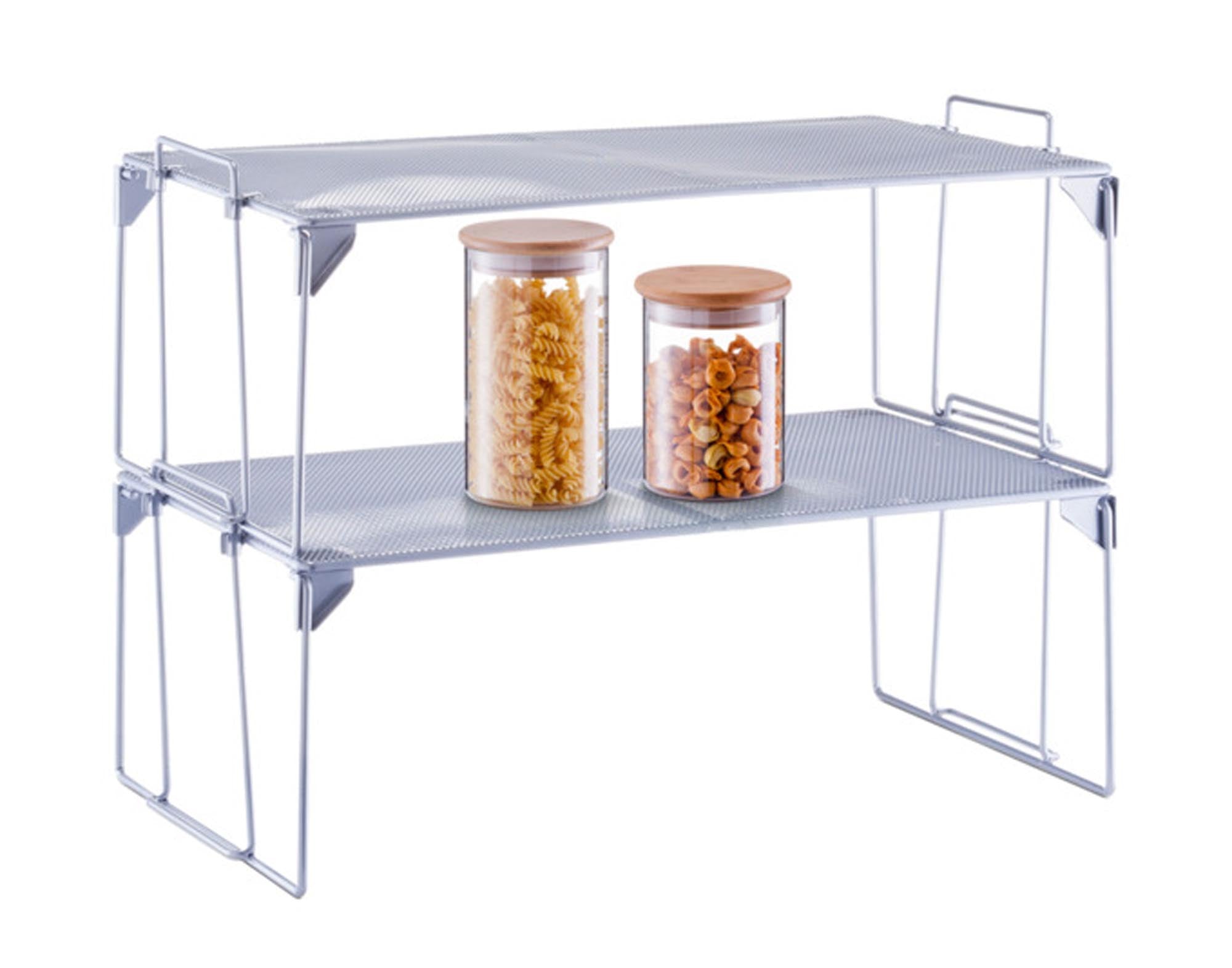 Entdecken Sie das stapelbare ZELLER Regal aus Mesh-Metall (43x25,5x15,5 cm) für flexiblen Stauraum in Büro und Zuhause. Ideal für Ordnung!