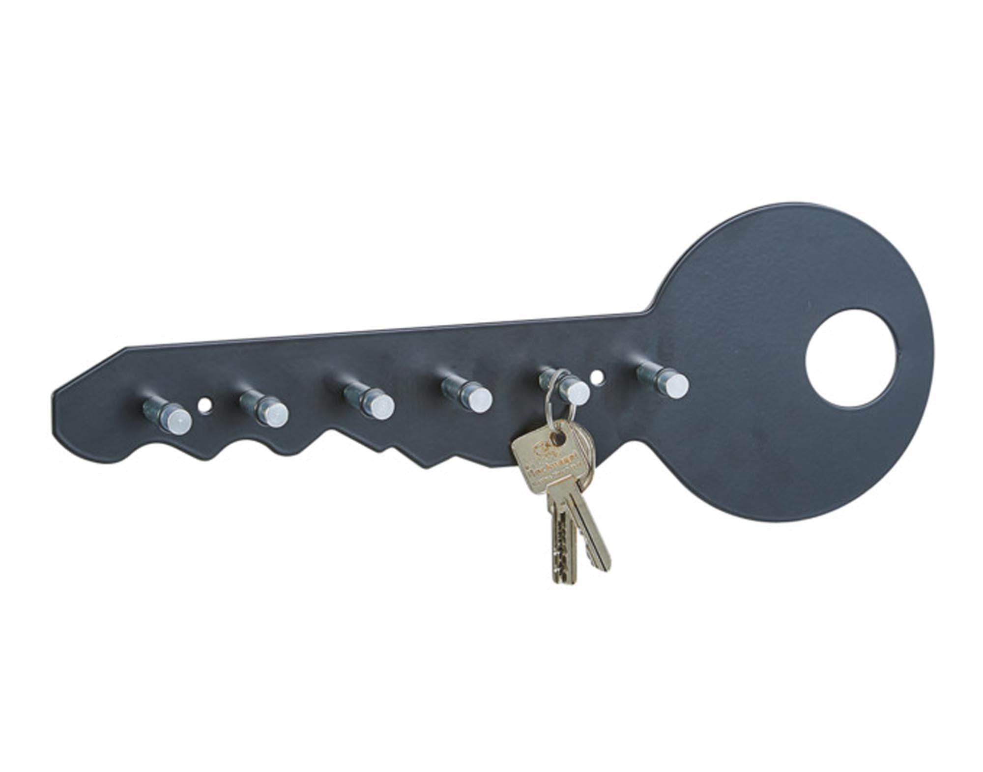 Stylisches ZELLER Schlüsselbord Color Metall in Schwarz (35x4x12 cm) – praktische Aufbewahrungslösung für Schlüssel, modernes Design, einfache Montage.