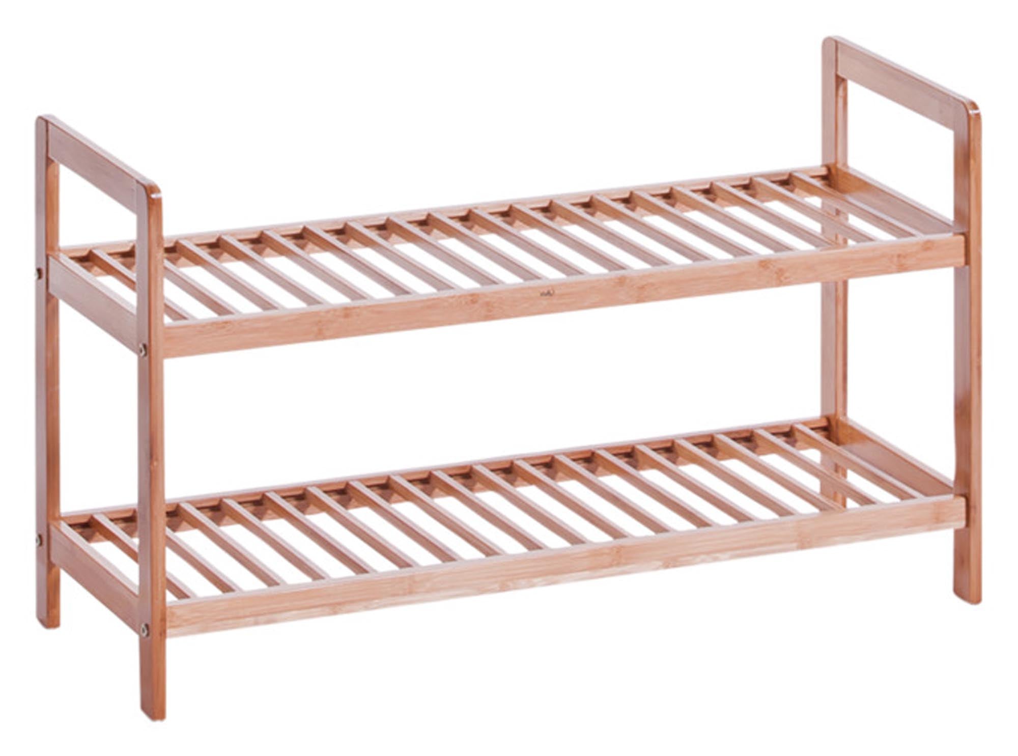 Entdecken Sie das ZELLER Schuhregal Bamboo mit 2 Ablagen (70x26x40 cm) für stilvolle und ordentliche Schuhaufbewahrung. Nachhaltig, modern und funktional.