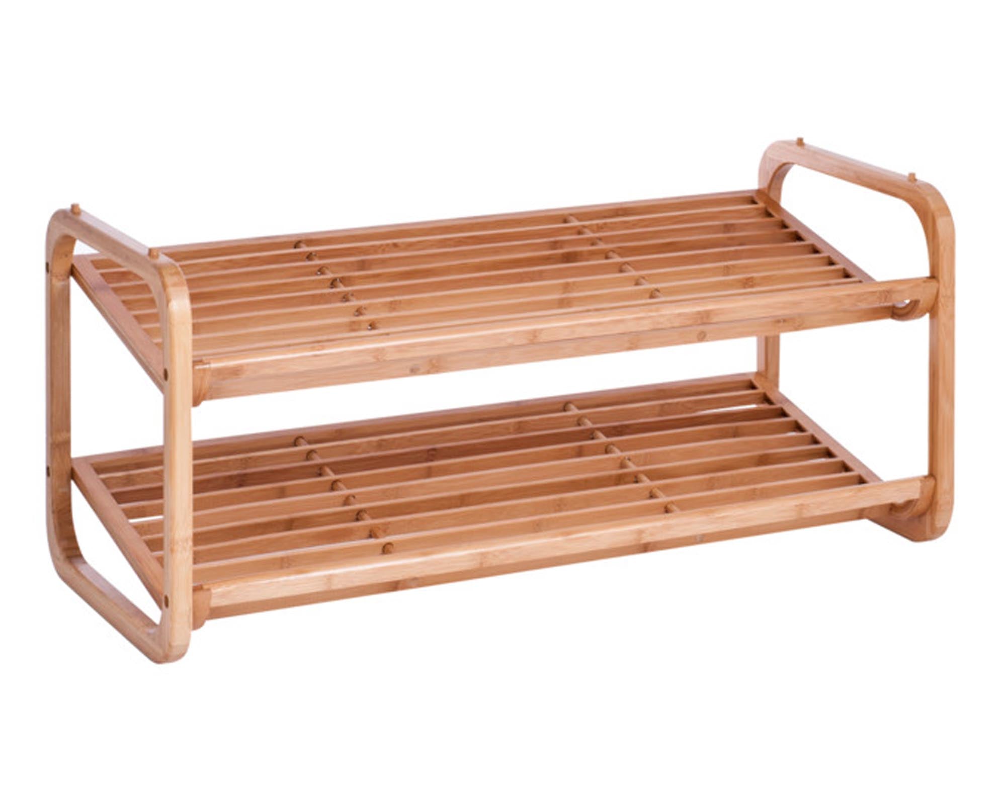 Entdecken Sie das ZELLER Schuhregal Bamboo mit 2 Ablagen (74x26x33 cm) – stilvoll, stabil und nachhaltig für Ihre Schuhe im Flur oder Schlafzimmer.