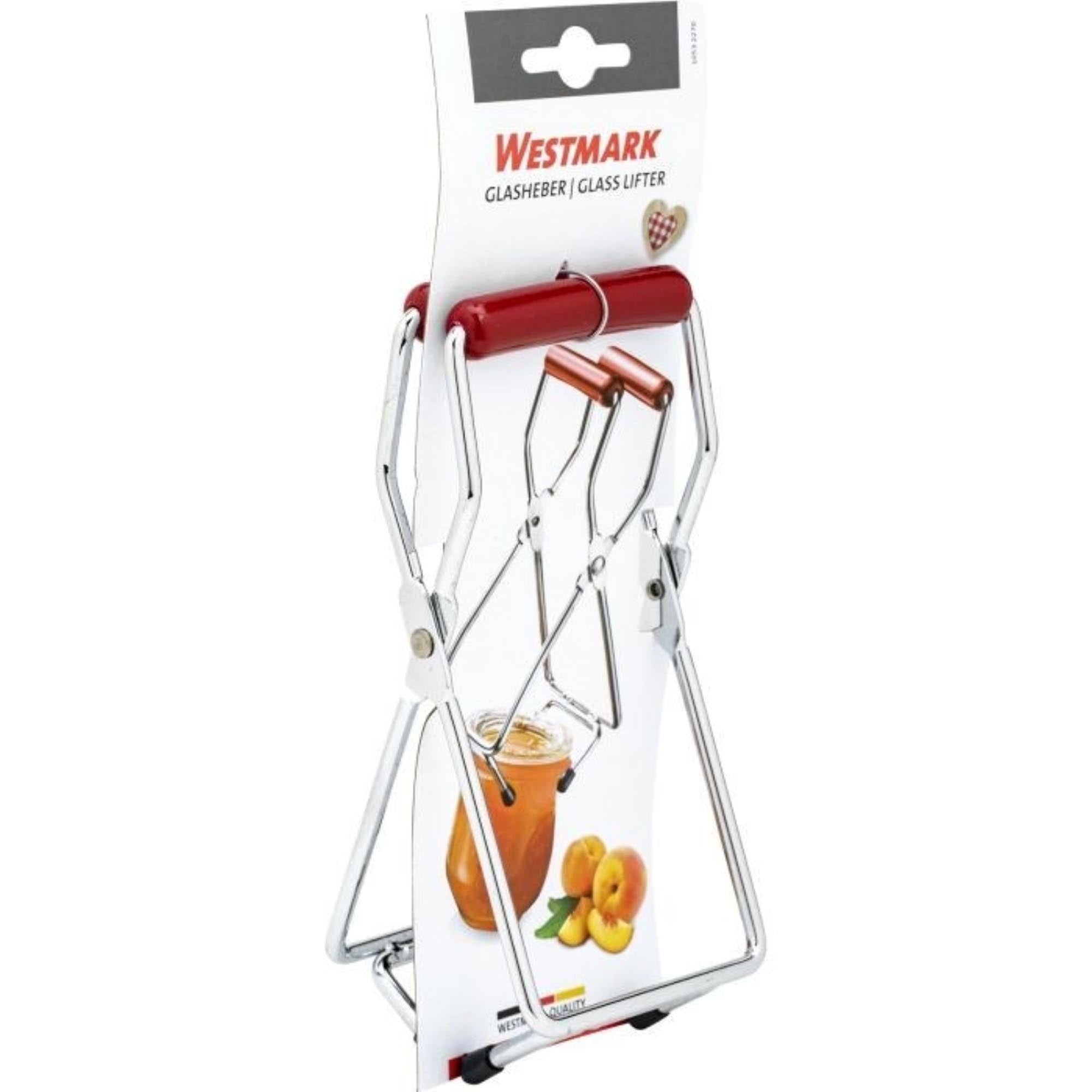 Praktischer Glasheber von Westmark, 22x8x4cm, ideal zum sicheren Anheben und Transportieren von Gläsern und Deckeln, robust und ergonomisch.