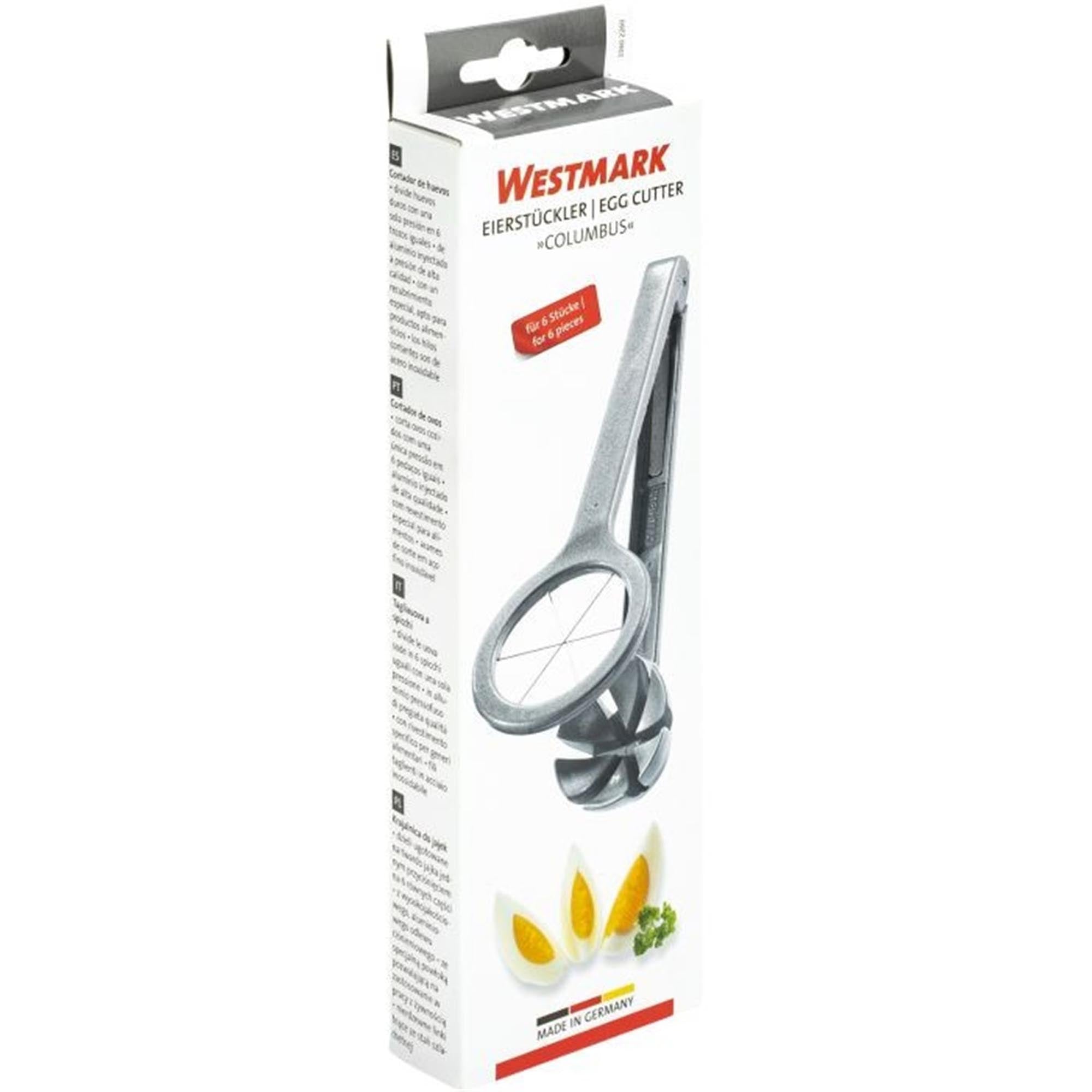 Eierstückler Columbus von Westmark, 18x6.5x3cm, ideal zum Schneiden von Eiern in gleichmässige Stücke, praktisch und hochwertig.