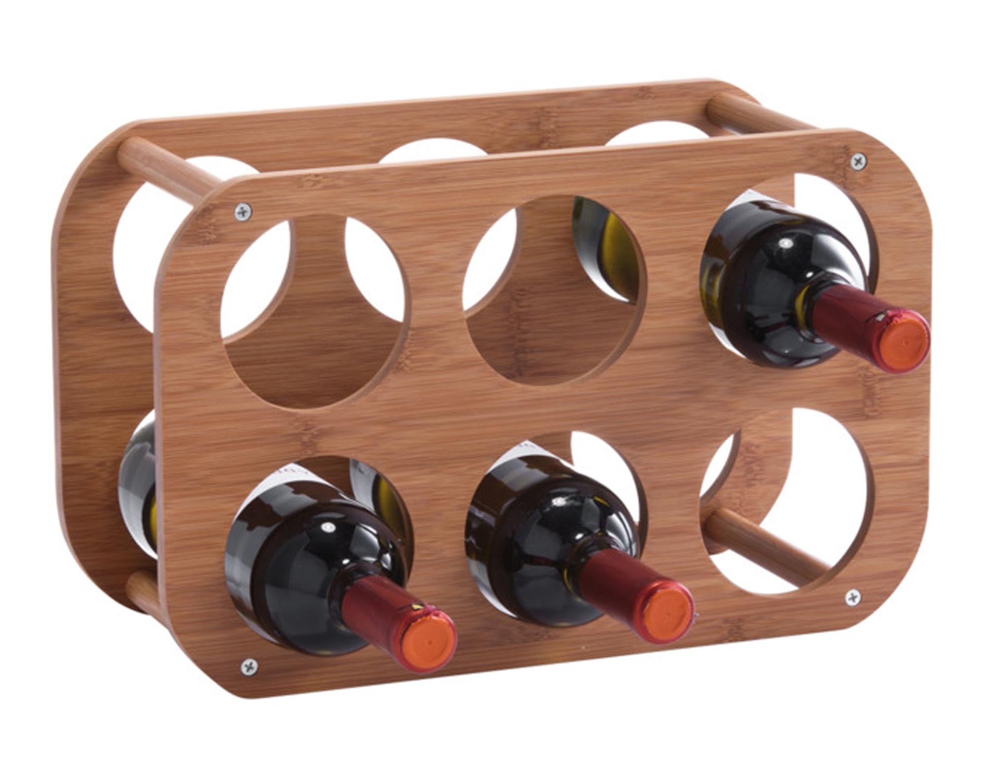 Entdecken Sie das ZELLER Weinregal für 6 Flaschen aus Bambus. Stilvoll, platzsparend und ideal für Weinliebhaber. Perfekt für jeden Raum!