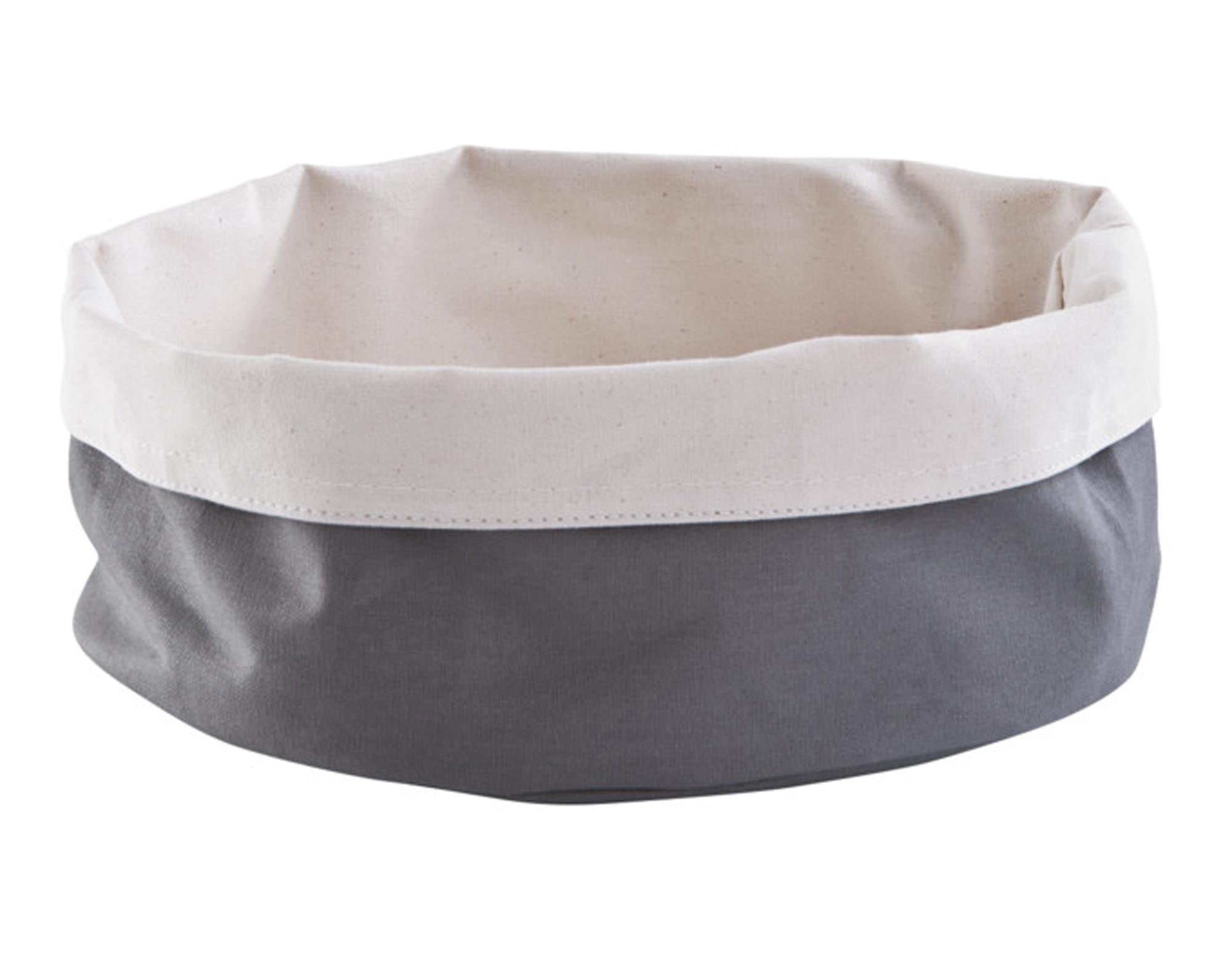 Entdecken Sie den ZELLER Brotkorb aus Baumwolle in anthrazit-creme (ø 25x13 cm) – stilvoll, pflegeleicht und ideal für frisches Brot und Brötchen.
