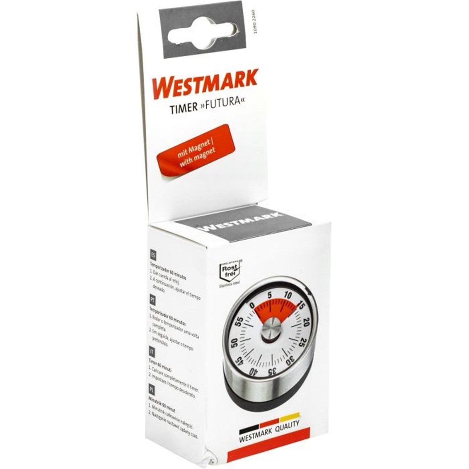 Praktischer Timer Futura von Westmark, 6,2 x 3,6 cm, perfekt für exakte Zeitmessung beim Kochen und Backen in der Küche.