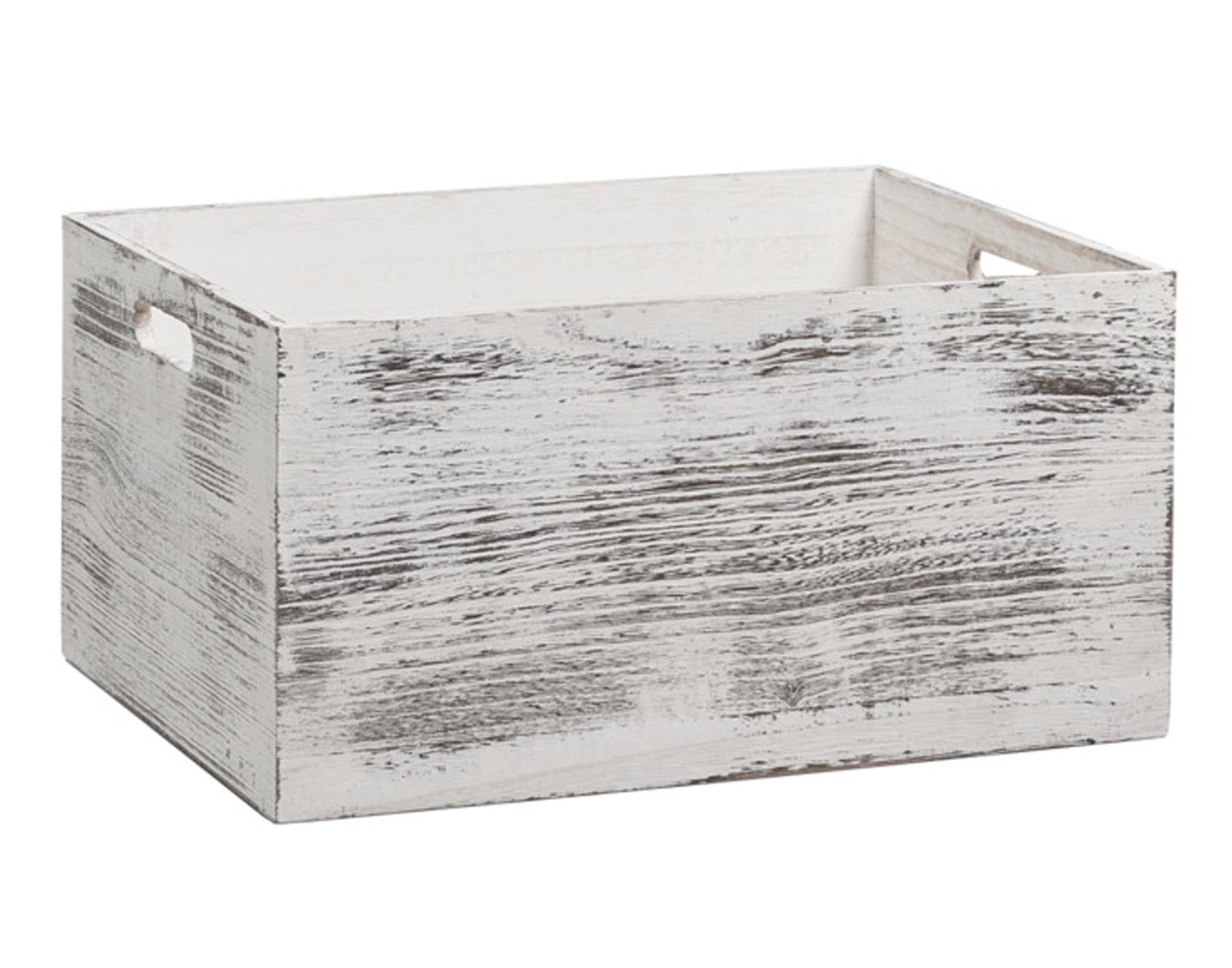 Entdecken Sie die ZELLER Allzweckkiste Rustic in Weiß (40x30x20 cm) – ideal für stilvolle Aufbewahrung von Spielzeug, Büchern und Werkzeugen.