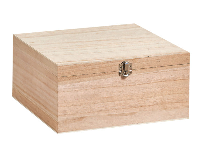 Box mit Deckel Holz 26x26x12.5 cm in  präsentiert im Onlineshop von KAQTU Design AG. Aufbewahrungsbox ist von ZELLER PRESENT