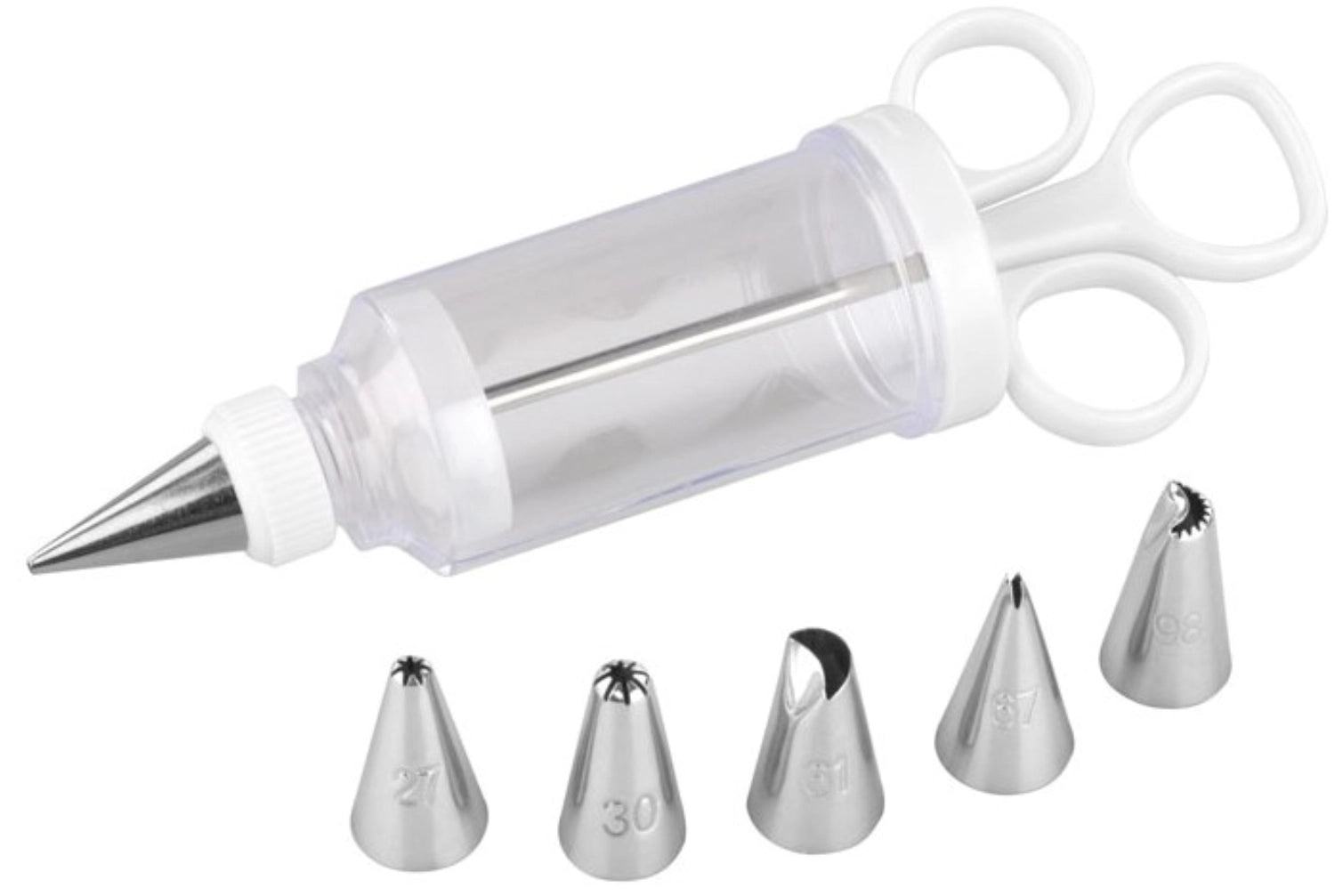 Siringa Garnier con 6 allegati, su carta, 12x23.3x12cm