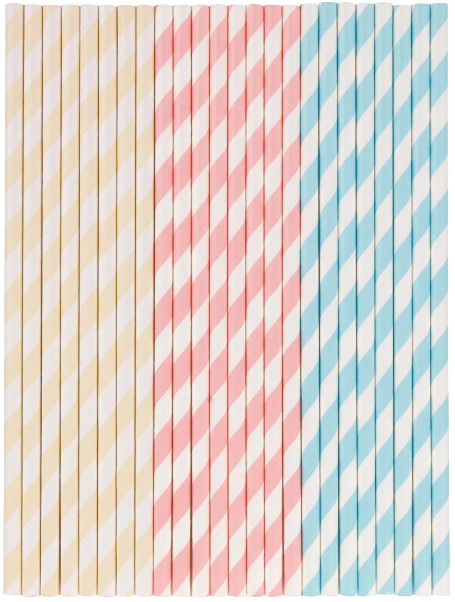 24 umweltfreundliche Papierstrohhalme von Tala, 0,5cm x 19,5cm, bunt, biologisch abbaubar, ideal für Cocktails & Smoothies.