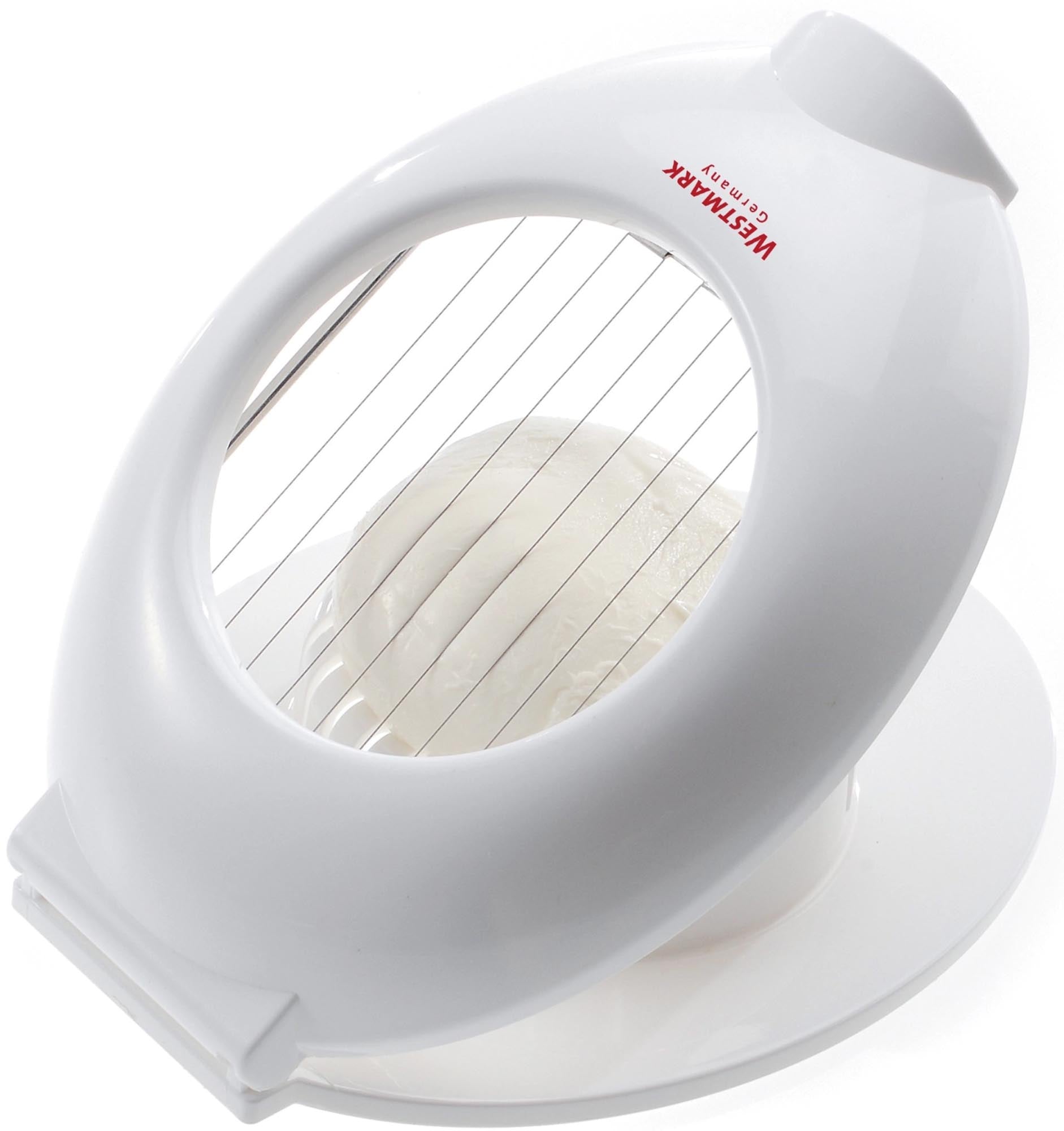 Entdecken Sie den hochwertigen Mozzarellaschneider von Westmark (17x13x3cm) aus Edelstahl. Perfekte Scheiben für Pizza, Pasta und Salate!