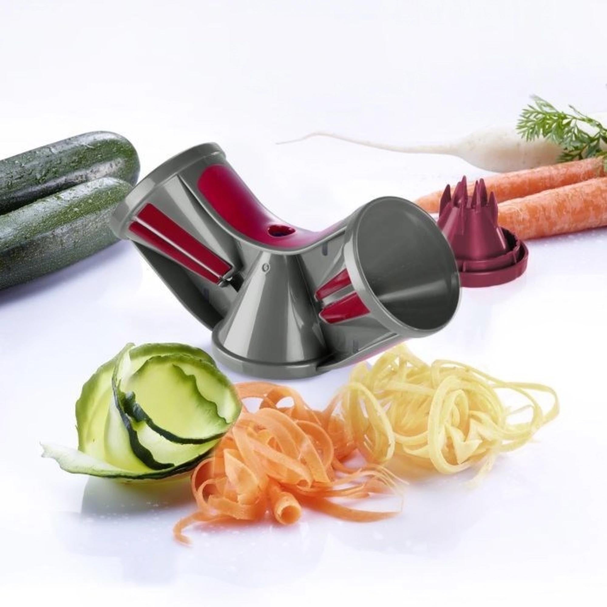 Der Westmark Spiralschneider Triolo (19,5x7x10,5 cm) schneidet Gemüse kreativ und mühelos, ideal für gesunde und dekorative Gerichte.