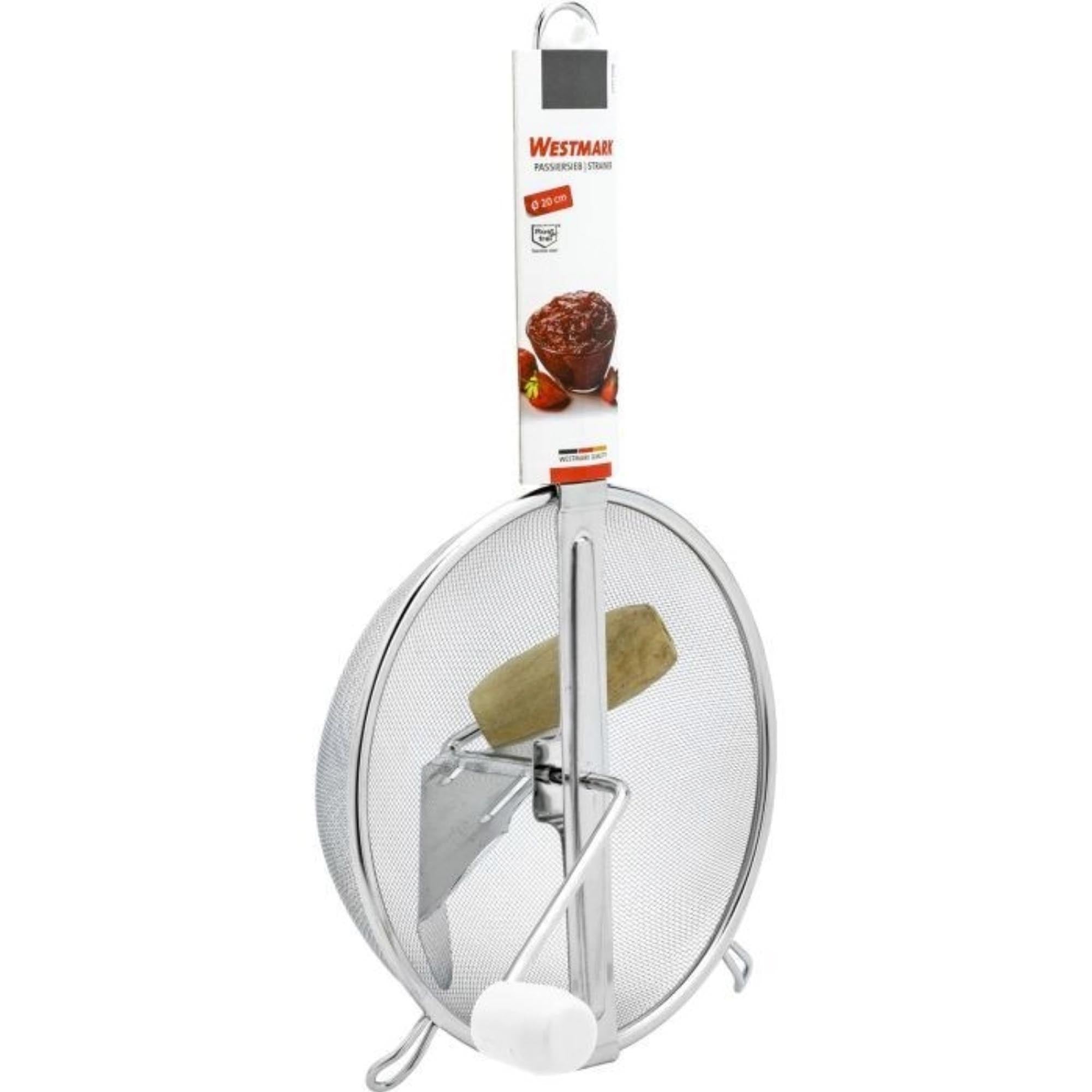 Robustes Edelstahl-Passiersieb von Westmark, 37x20x18cm, ideal für vielseitige Anwendungen in Küche und Gastronomie.