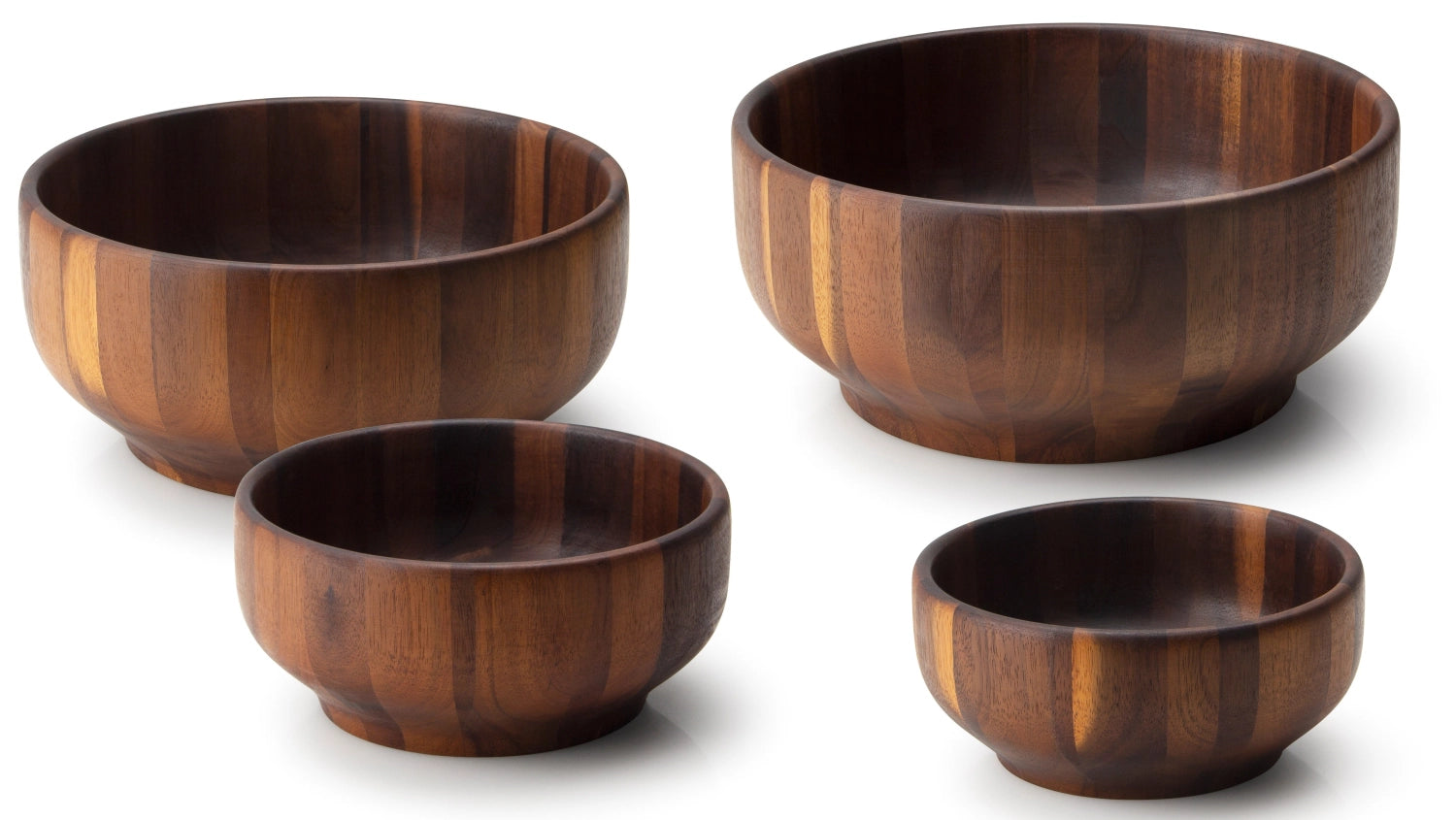 Stilvolle 26 cm Schüssel aus hochwertigem Akazienholz von Continenta, ideal für die Präsentation von Speisen oder als ansprechendes Deko-Objekt.