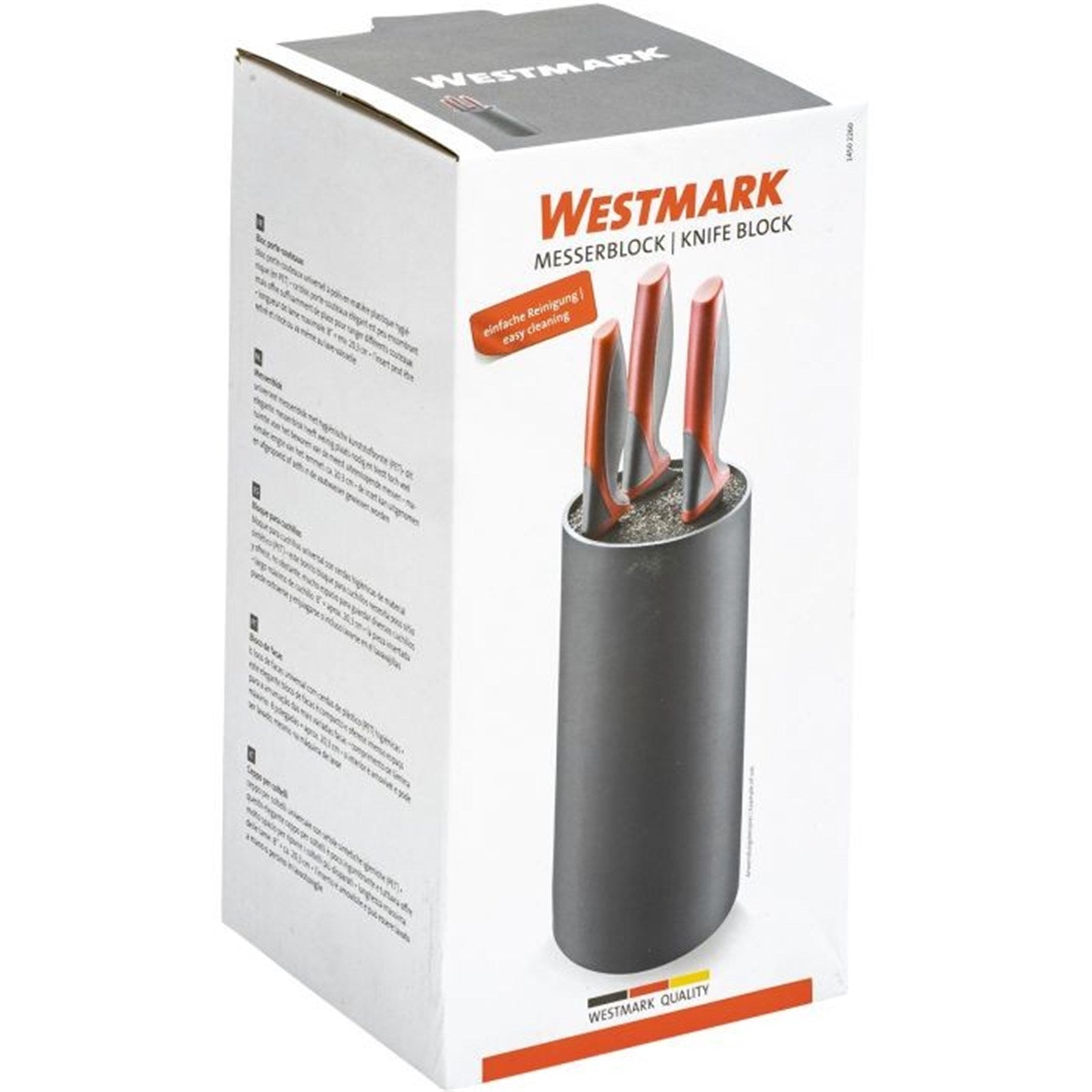 Moderner Messerblock von Westmark, 11 cm breit, 22 cm hoch, perfekt für die sichere und stilvolle Aufbewahrung Ihrer Messer.