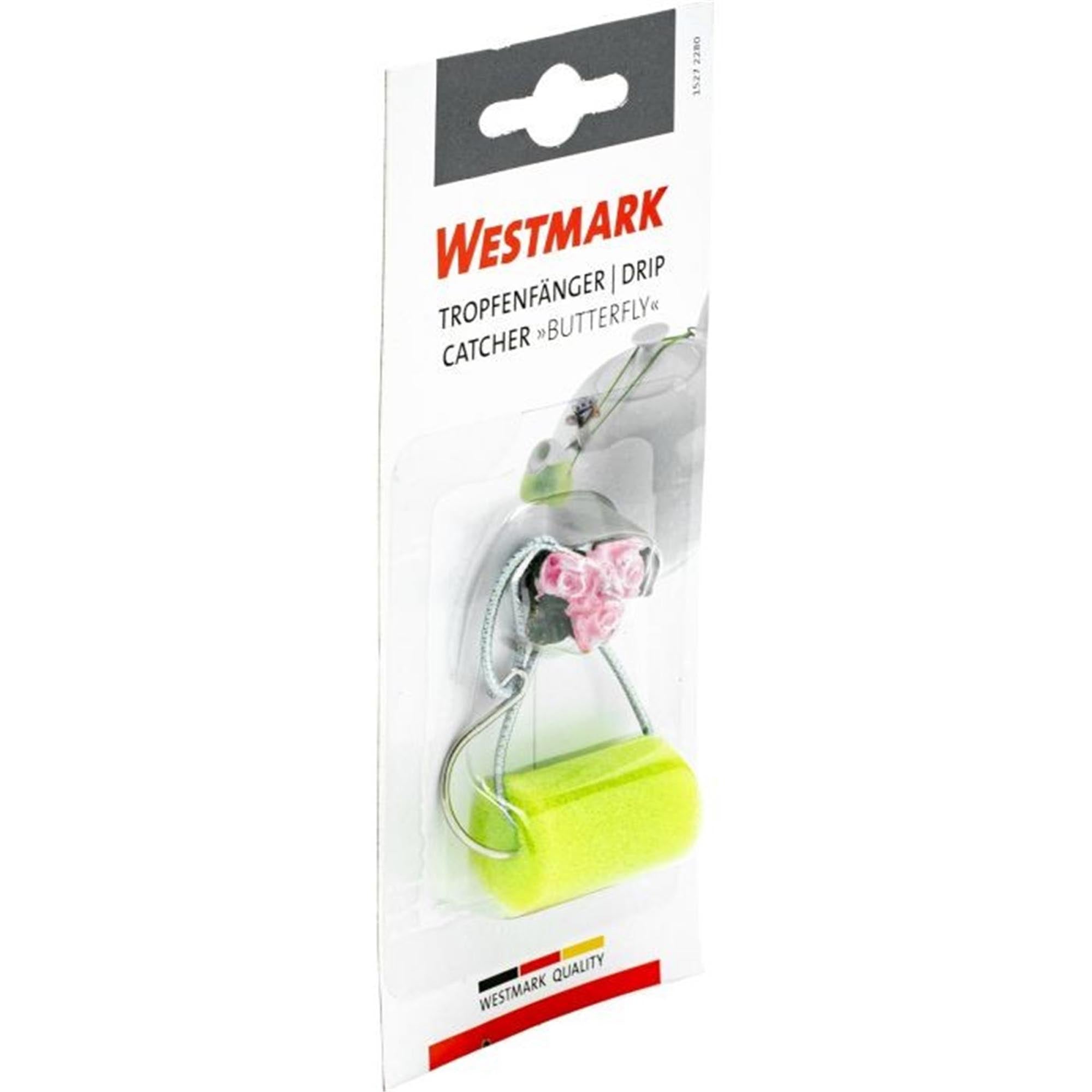 Elegante Tropfenfänger in Schmetterlingsform, grün und rot, 3,5x2,5x2,5 cm, von Westmark. Praktisch und dekorativ für Flaschen.