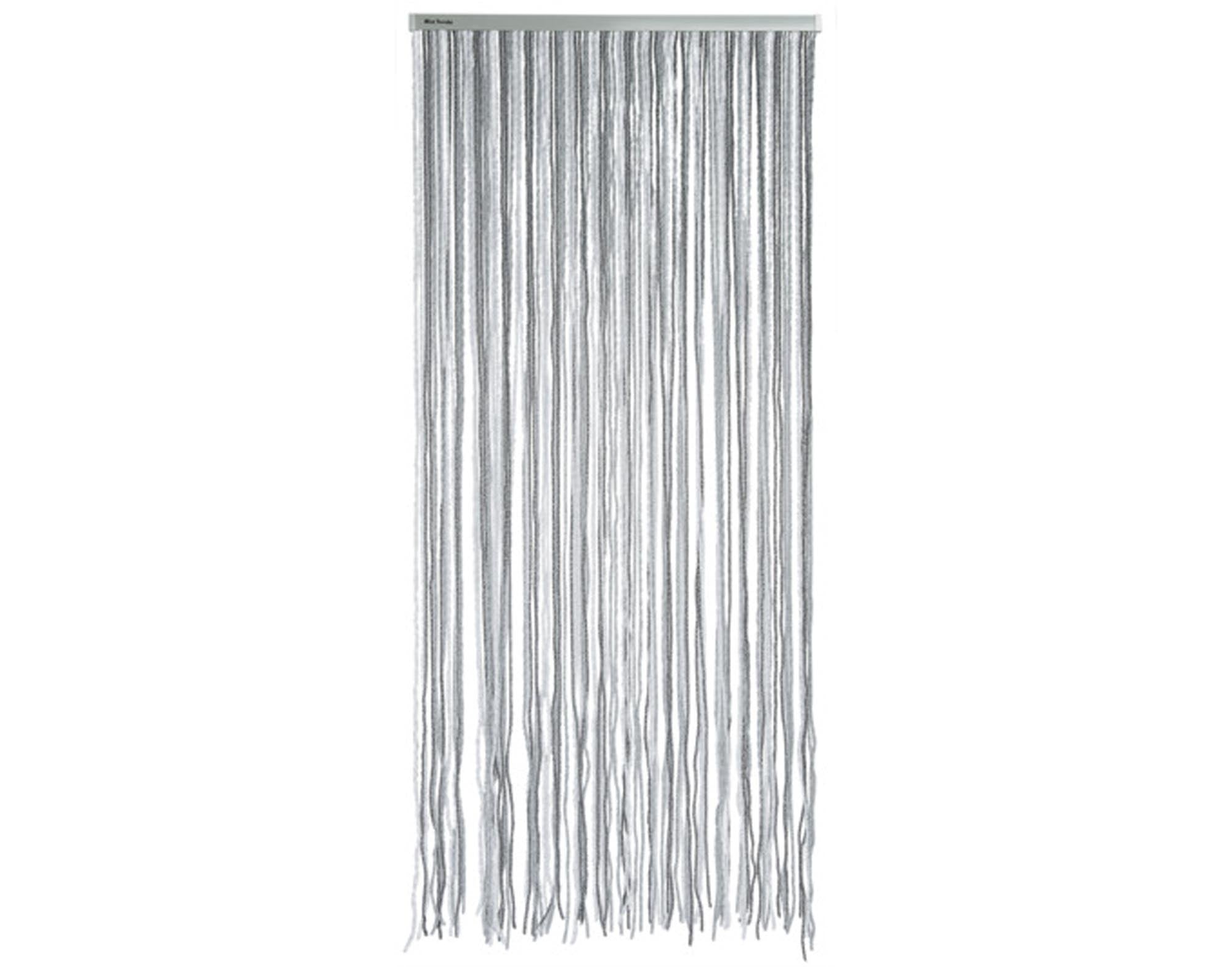 Eleganter LA TENDA Türvorhang Arezzo 1 in schwarz, weiß und grau (90x210 cm) schützt vor Insekten und Zugluft, ideal für Terrasse und Balkon.