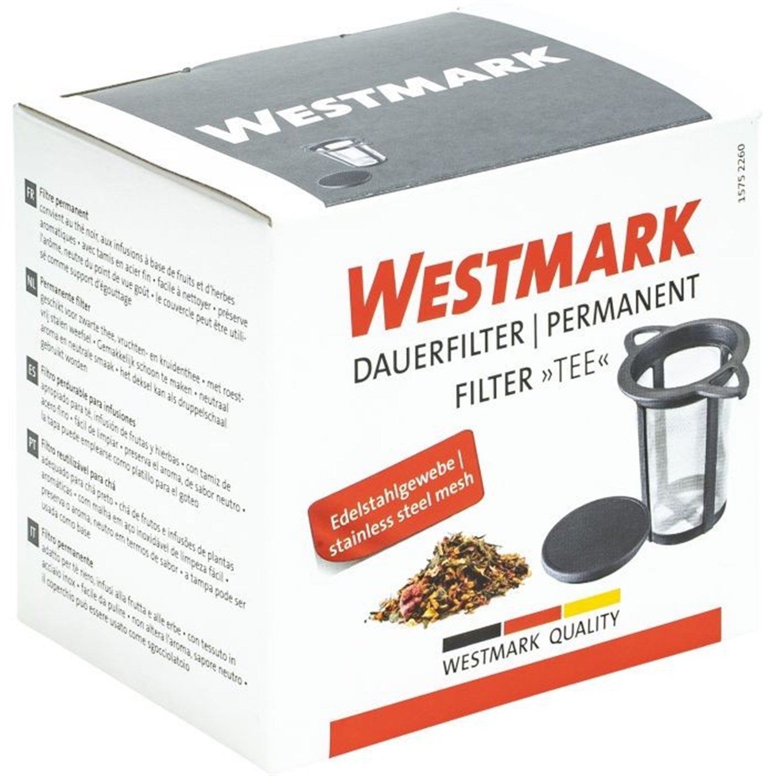 Wiederverwendbarer Tee-Dauerfilter von Westmark, Masse 11x7.2x8.0cm, perfekt für losen Tee, nachhaltig und umweltfreundlich.