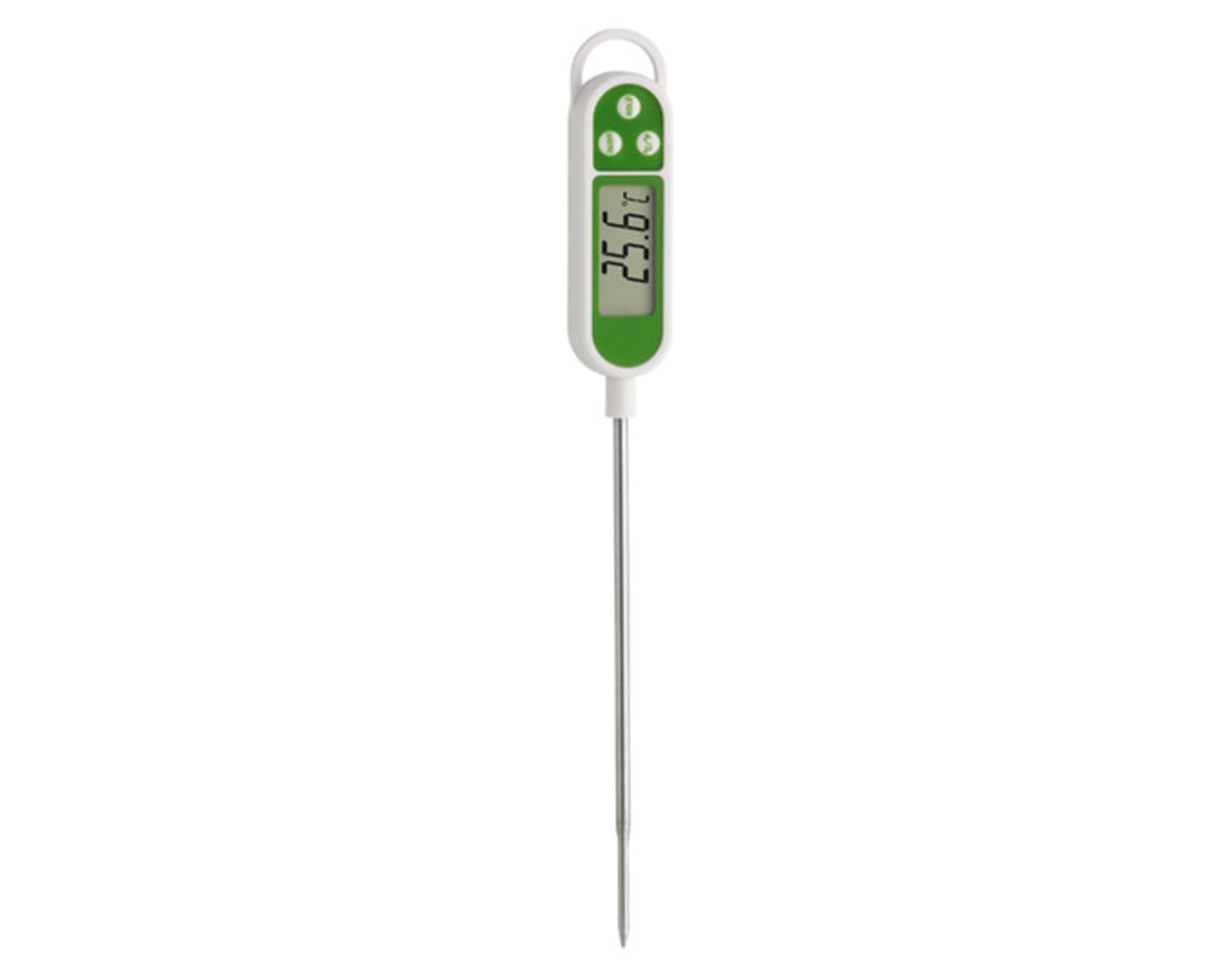 Das TFA Einstichthermometer Digital in grün ist das perfekte Grillzubehör für präzise Kerntemperaturmessung von Fleisch, Fisch und Geflügel.