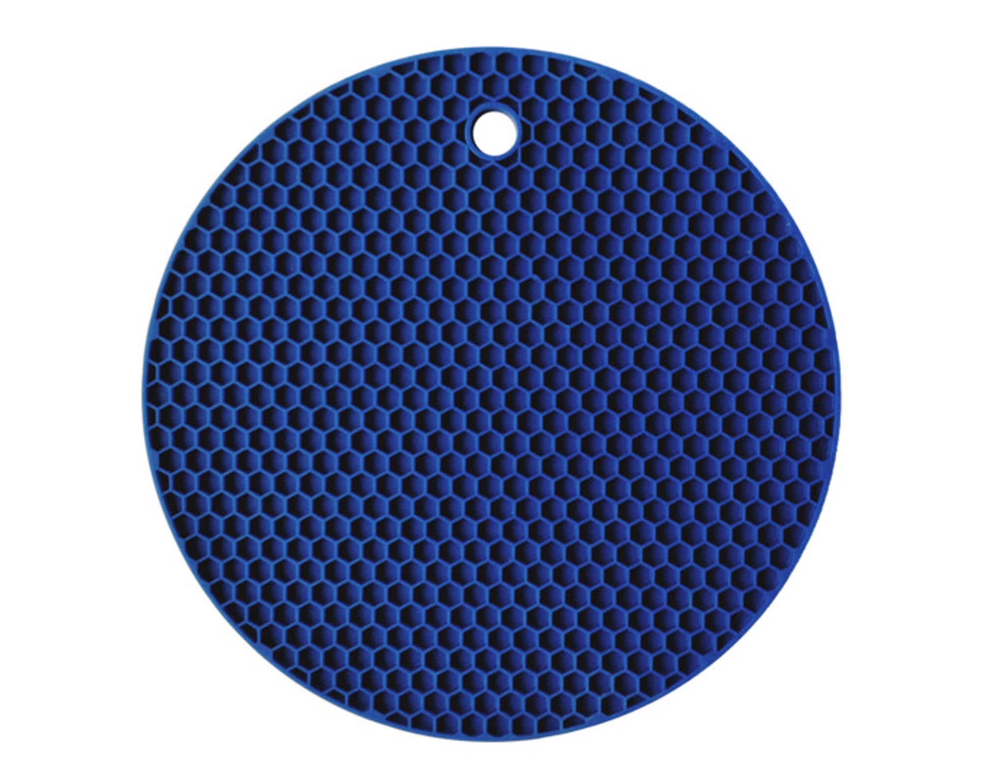 Entdecken Sie den runden, tiefblauen LOTUSGRILL Topflappen – hitzebeständig, stilvoll und ideal für sicheres Kochen und Backen. Perfekte Wärmeisolierung!