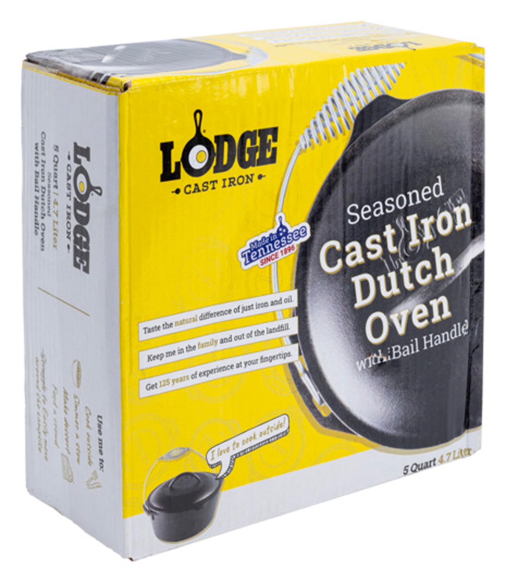 LODGE Kessel Dutch Oven 5 l: Robustes Gusseisen, ideal für Eintöpfe & Braten. Perfekt für Camping & Grillabende. Vielseitig & langlebig.