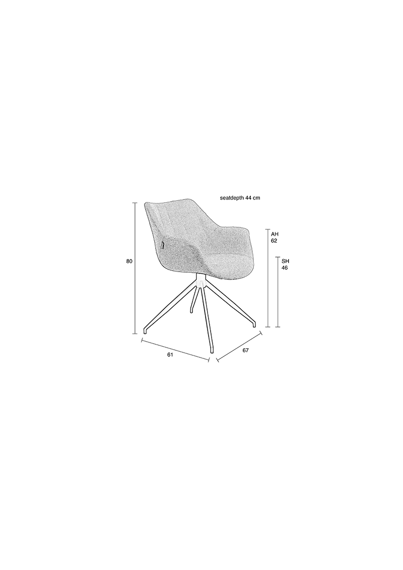 Armlehnstuhl Doulton Swivel in Natural präsentiert im Onlineshop von KAQTU Design AG. Stuhl mit Armlehne ist von Zuiver