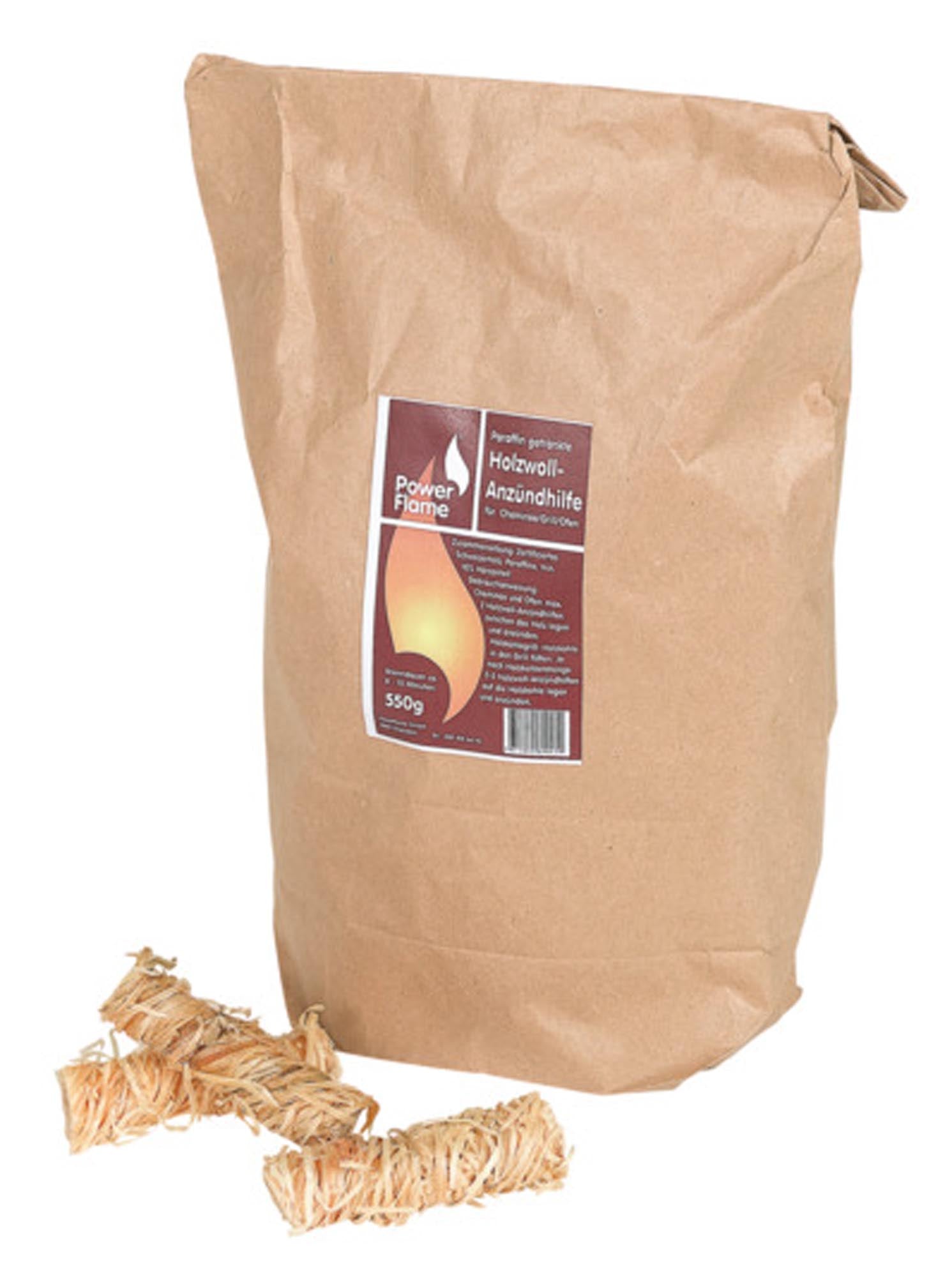 POWERFLAME Holzwoll-Anzünder: 100% natürliche Holzwolle, umweltfreundlich, ideal für Kamin & Grill, schnelle & saubere Verbrennung.