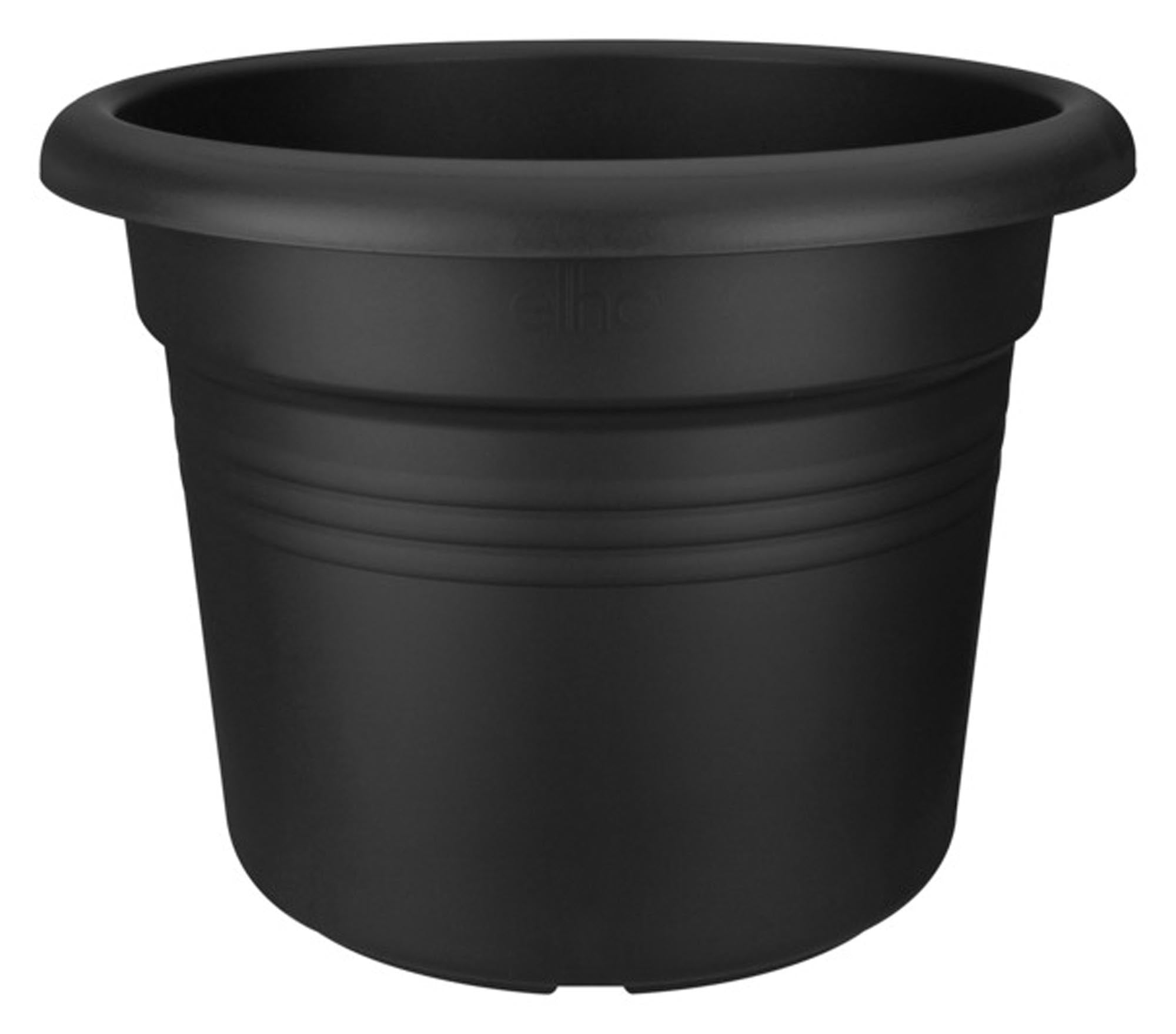 Entdecken Sie den ELHO Green Basics Cylinder living black ø 54 cm – ein nachhaltiges, modernes Pflanzgefäß aus 100 % recyceltem Kunststoff, ideal für große Pflanzen.
