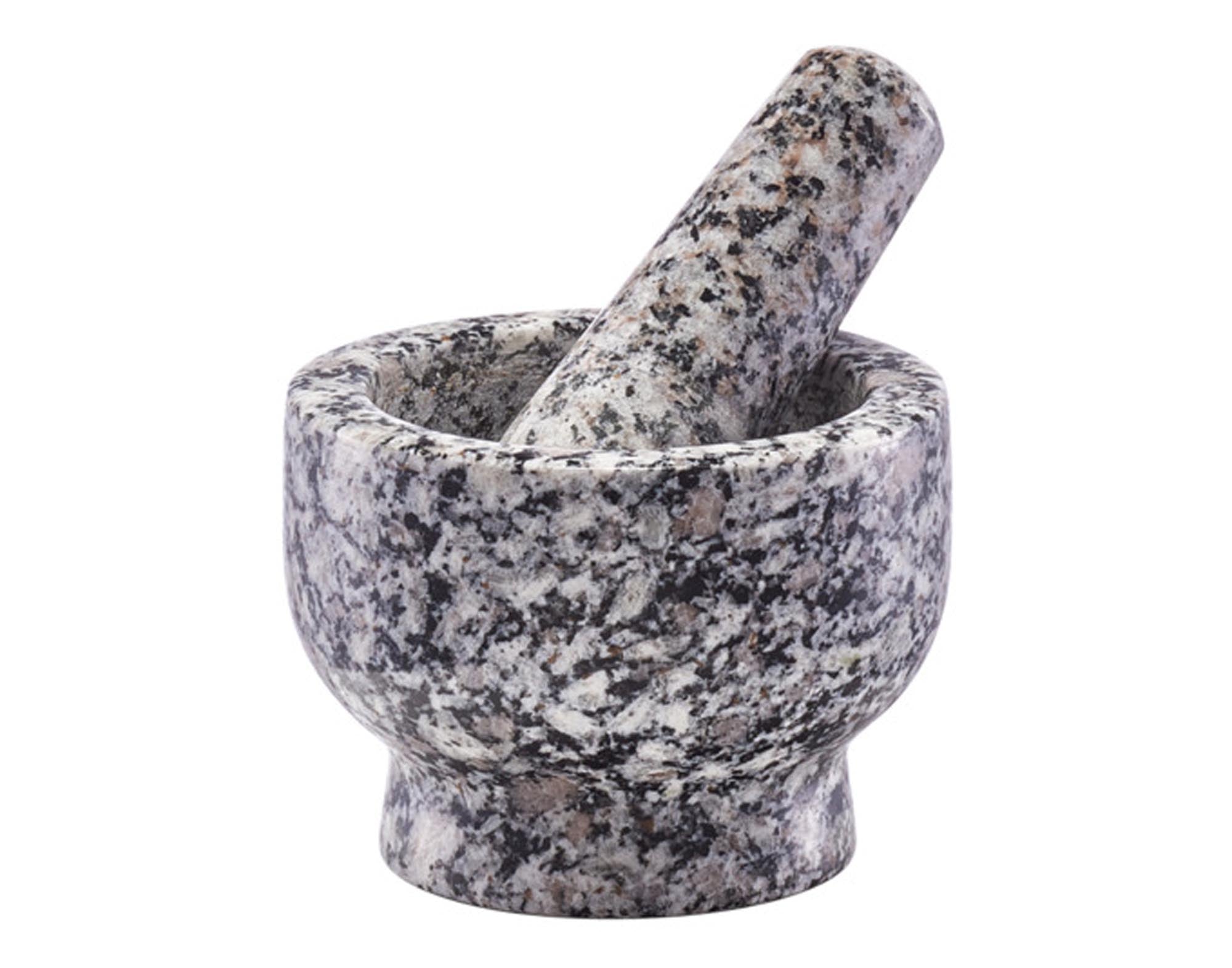 ZELLER Mörser mit Stössel aus Granit (ø 9x6.5 cm) – ideal zum Zerkleinern von Gewürzen, Kräutern und Nüssen. Robustes Design für frische Aromen!