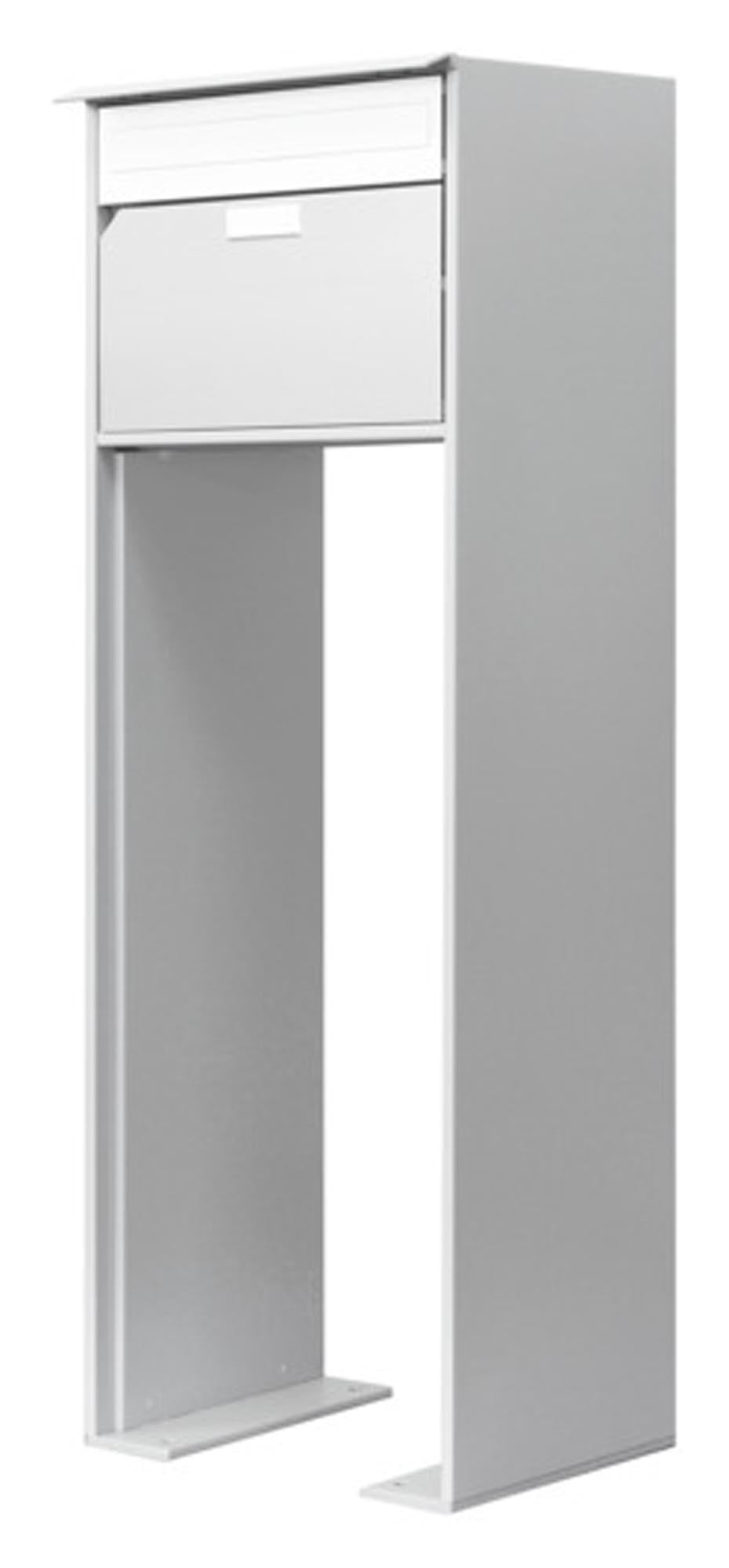 HUBER AG Briefkasten Alu 400 in RAL 9006 weissaluminium: wetterfest, modern, pflegeleicht, mit Seitenwandverlängerung für mehr Stabilität und Platz.