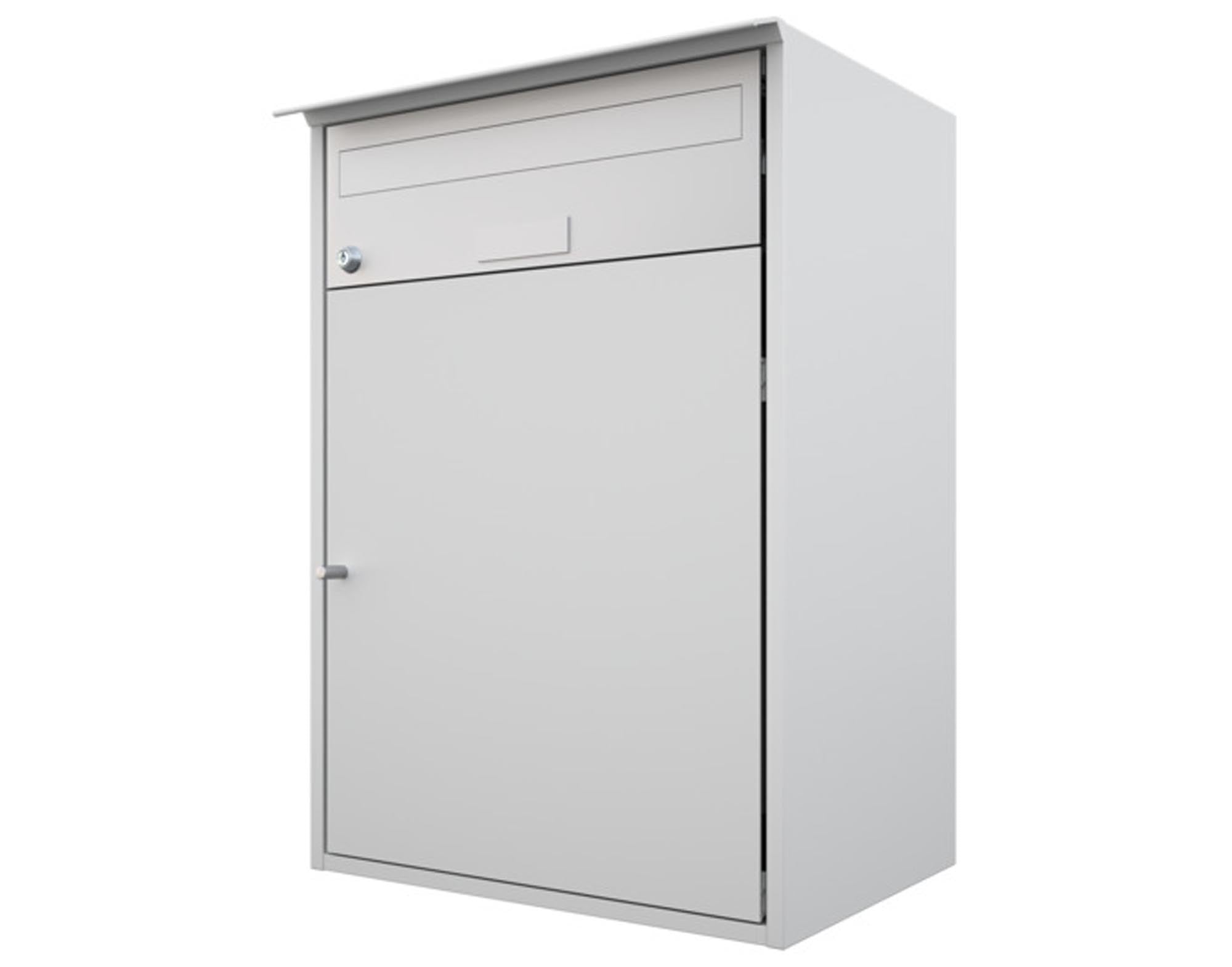 HUBER AG Briefkasten Alu 400 in RAL 9006 weissaluminium: stilvoll, robust, wetterfest. Ideal für Briefe, Zeitungen und kleine Pakete.