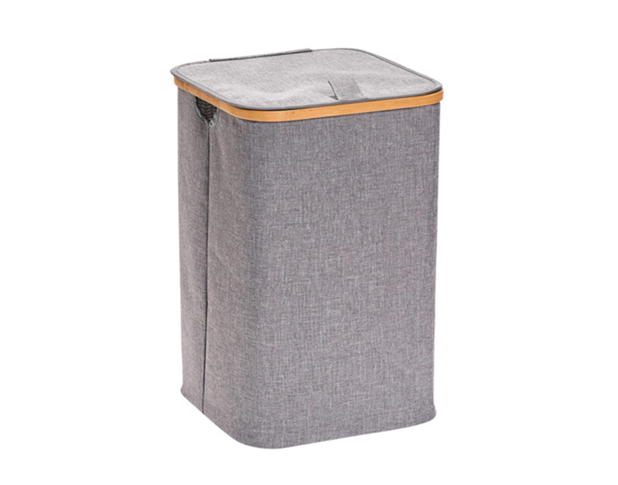 Entdecken Sie den ZELLER Wäschesammler aus Polyester und Bambus in elegantem Grau. Praktisch, robust und stilvoll für jedes Zuhause.