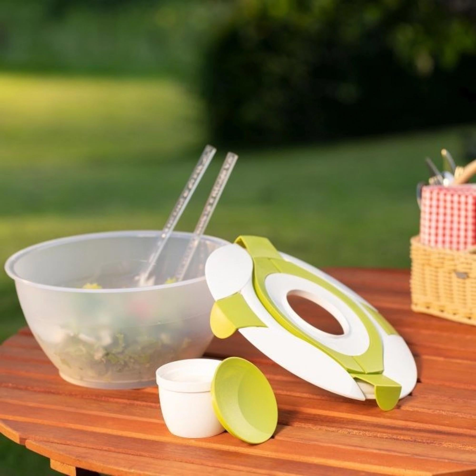 Modernes Salatbesteck Bubbles von Westmark, Masse 27.5x6.5x13cm, perfekt für das Servieren von Salaten mit Stil.