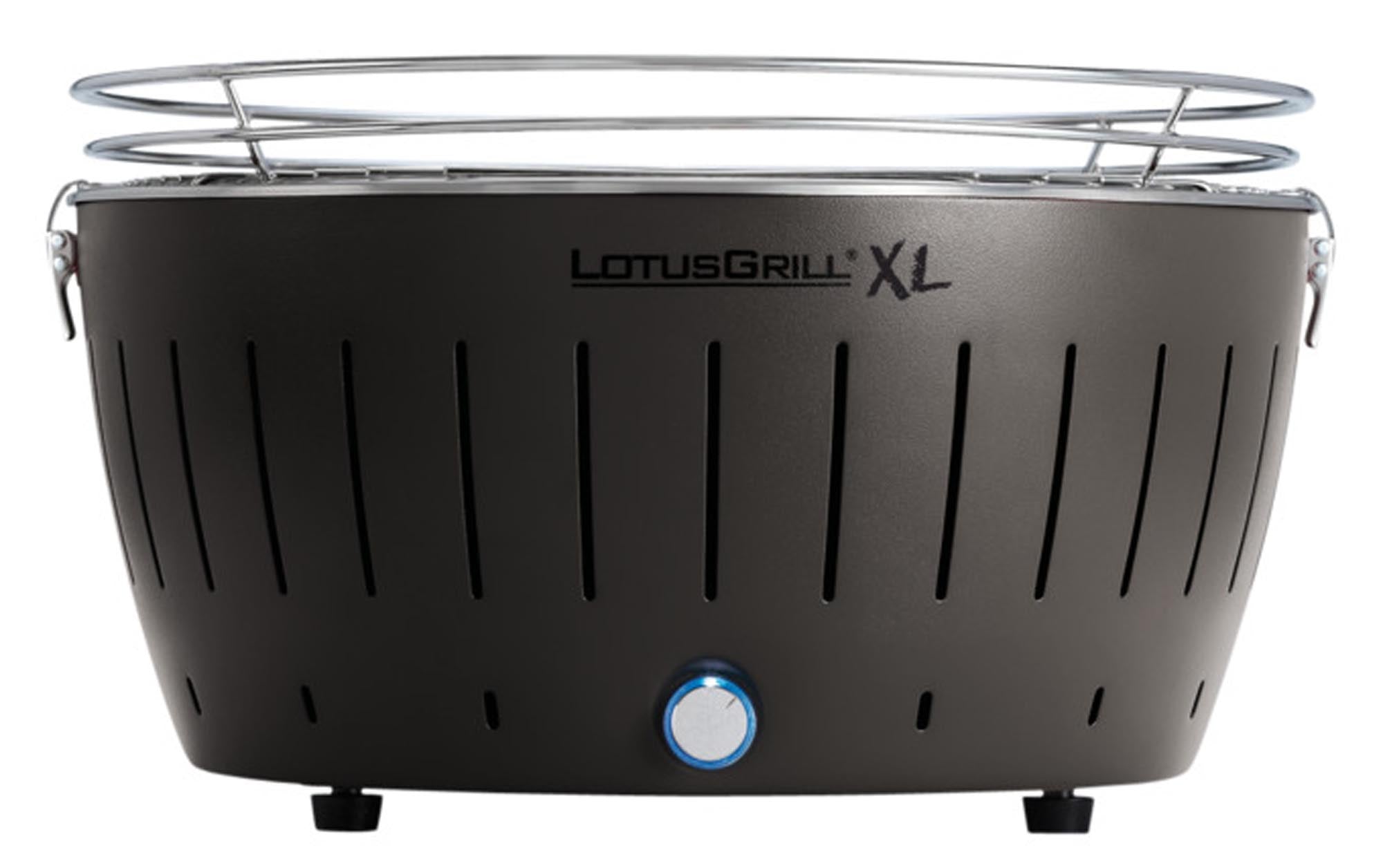 Grosser Holzkohletischgrill XL von LOTUS GRILL für rauchfreies Grillen.