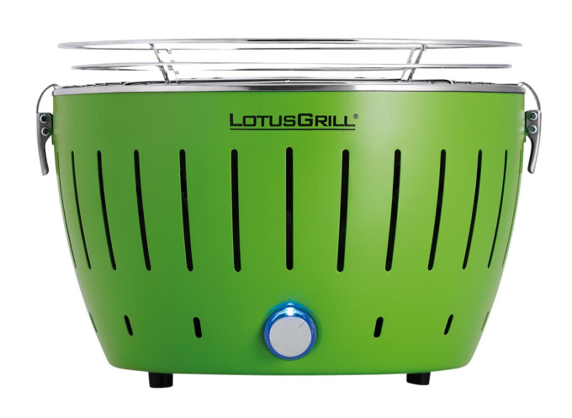 Entdecken Sie den praktischen Holzkohletischgrill Small von LOTUS GRILL (ø 29 cm) – ideal für kleine Grillpartys und flexibles Grillvergnügen überall!