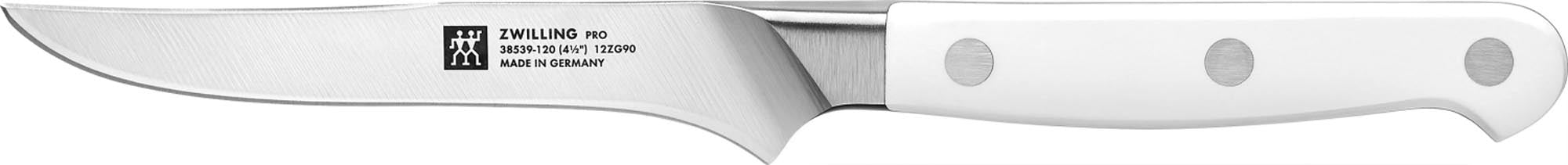 Entdecken Sie das Pro le blanc Steakmesser 120mm von Zwilling: Hochwertige Edelstahlklinge, ergonomischer Griff, perfekte Ergebnisse beim Grillen und Servieren.