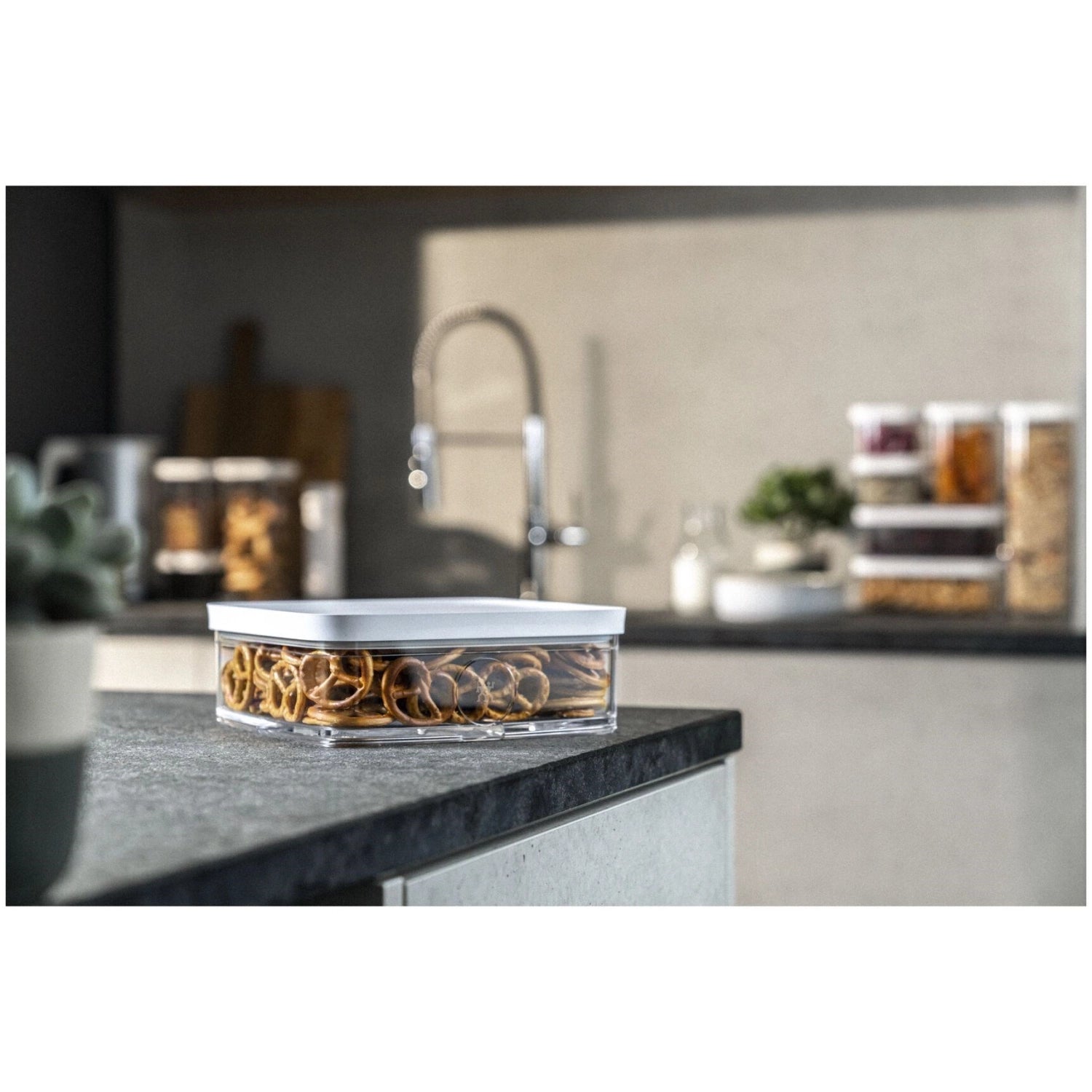 Cubo Box L, 7.6x21.4x21.4cm, 1.6L, bianco trasparente