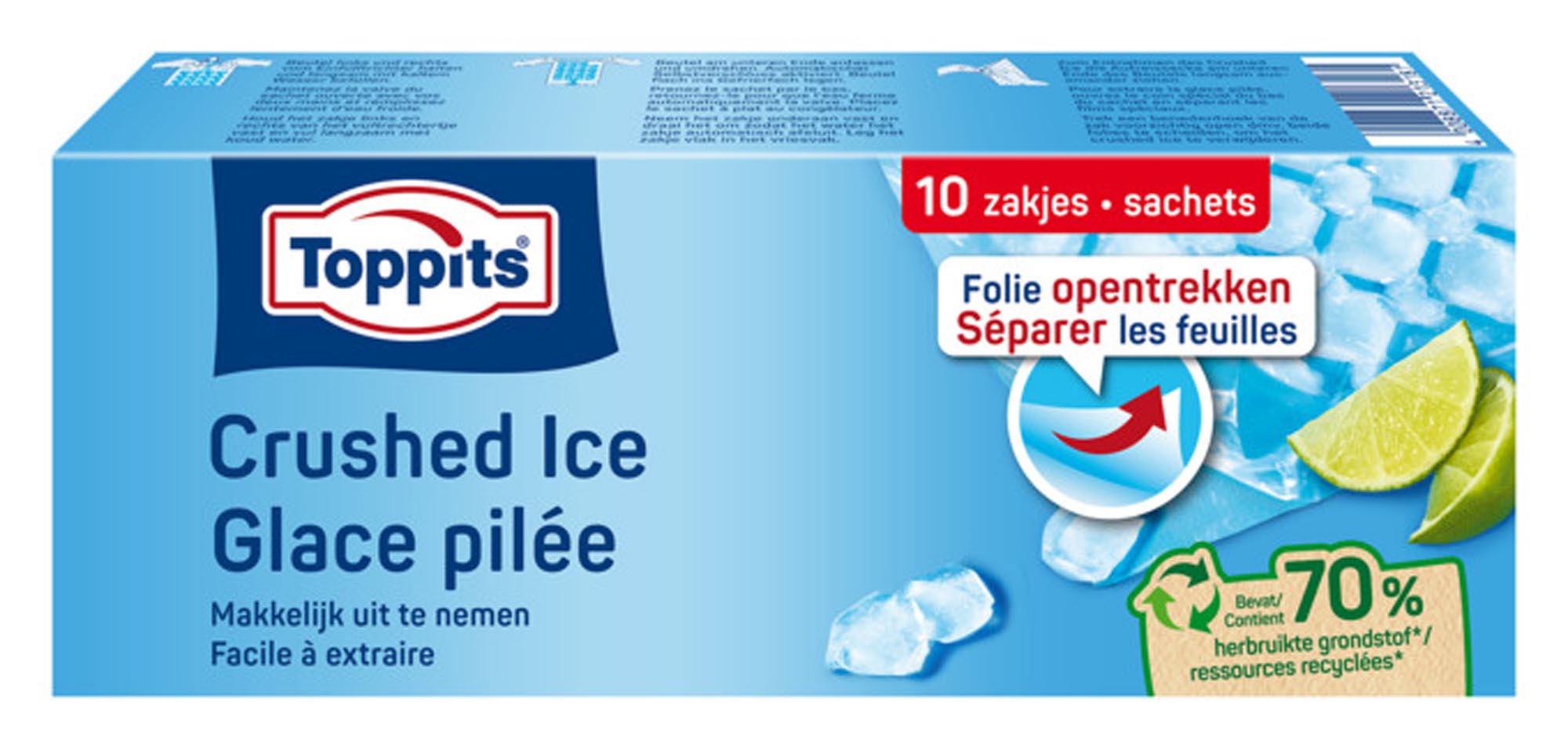 TOPPITS Eisbeutel Crushed Ice: 10 praktische Beutel für perfekte Cocktails, Smoothies und kühle Erfrischungen. Lebensmittelecht und einfach in der Anwendung!