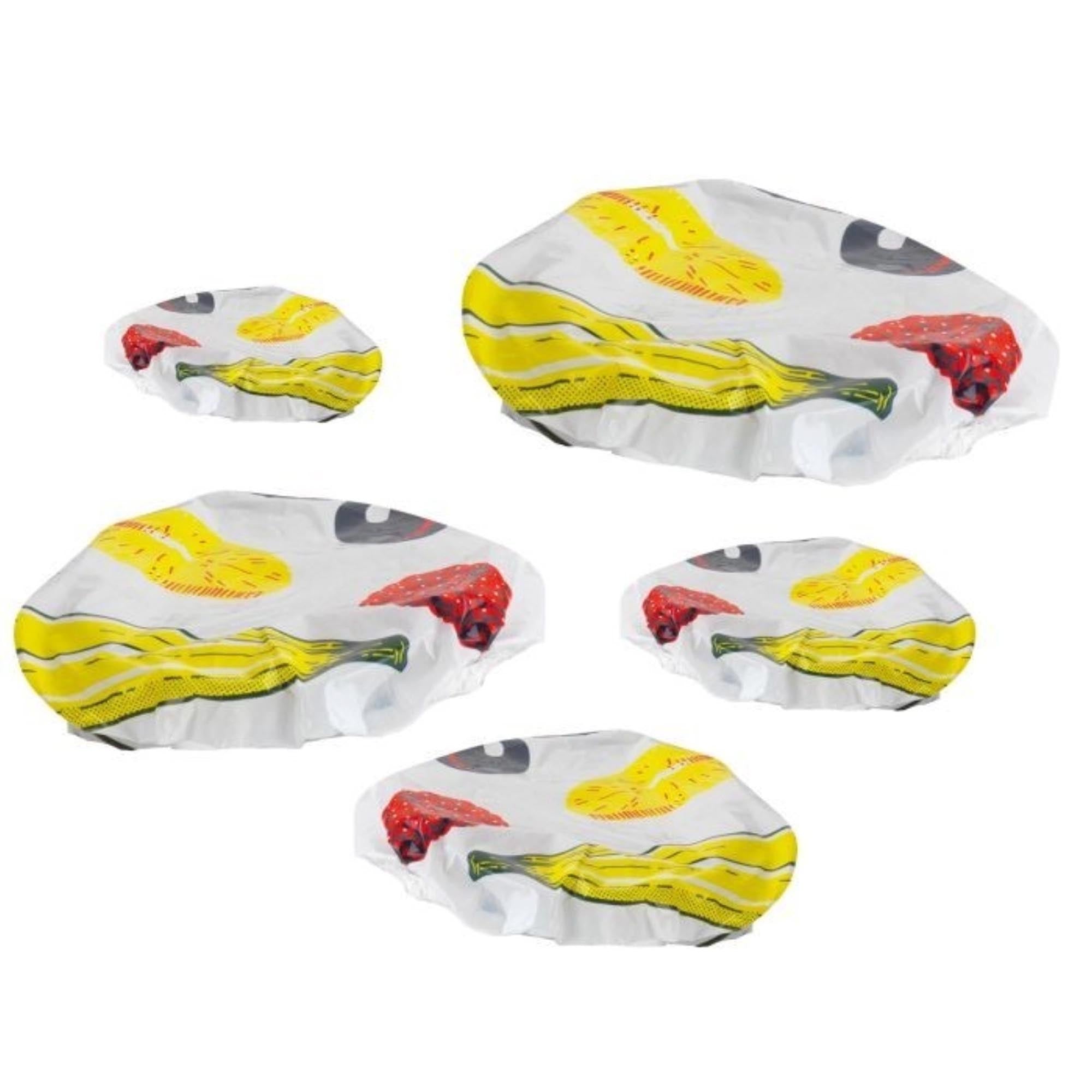 Entdecken Sie das 5er Set Topfhauben von Westmark! Ideal für die Aufbewahrung von Lebensmitteln, BPA-frei, flexibel und umweltfreundlich.