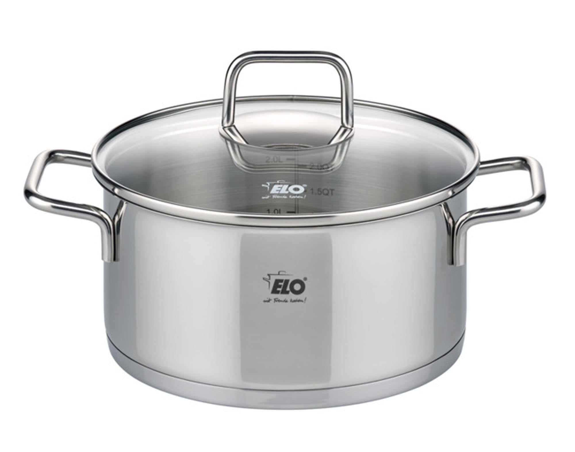 ELO Bratentopf Citrin ø 20 cm: Hochwertiger Aluminiumguss, antihaftbeschichtet, ideal für fettfreies Kochen, mit praktischem Glasdeckel und ergonomischen Griffen.