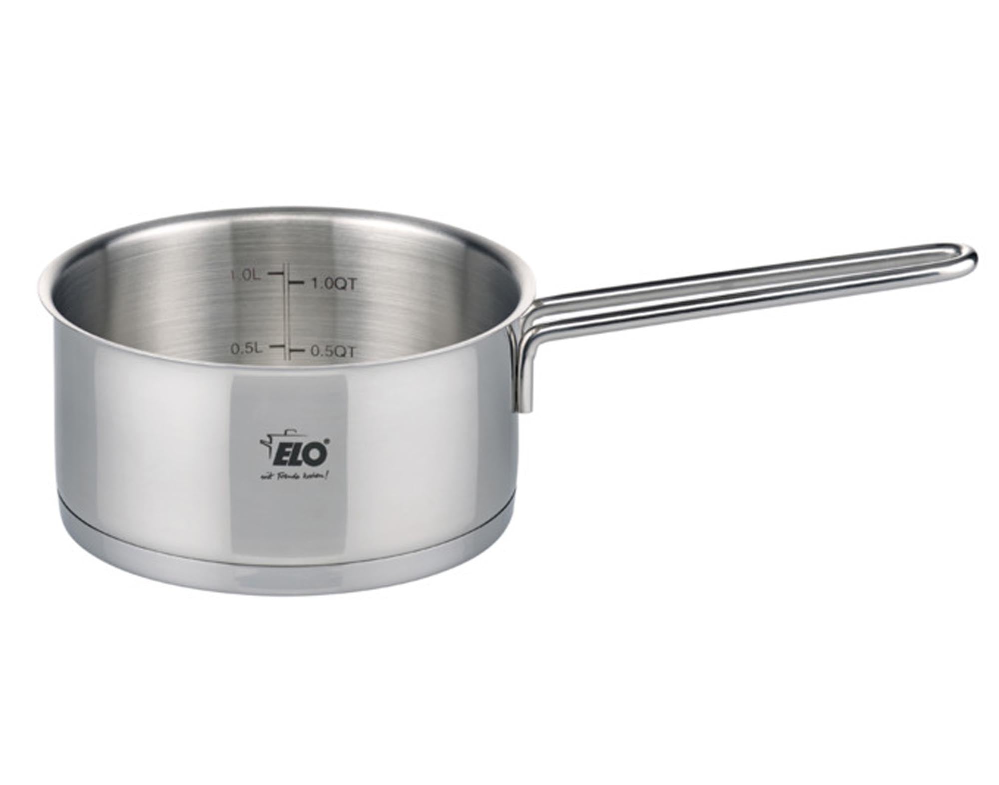 Die ELO Stielkasserole ohne Deckel Citrin (ø 16 cm) ist ideal zum Kochen, Braten und Servieren. Hochwertige Antihaftbeschichtung, robustes Material, für alle Herdarten geeignet.