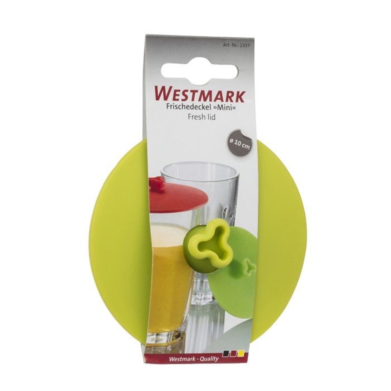 Farbig sortierter Frischhaltedeckel Mini Ø10cm (gelb, rot, grün) von Westmark, ideal für die Aufbewahrung von Lebensmitteln.