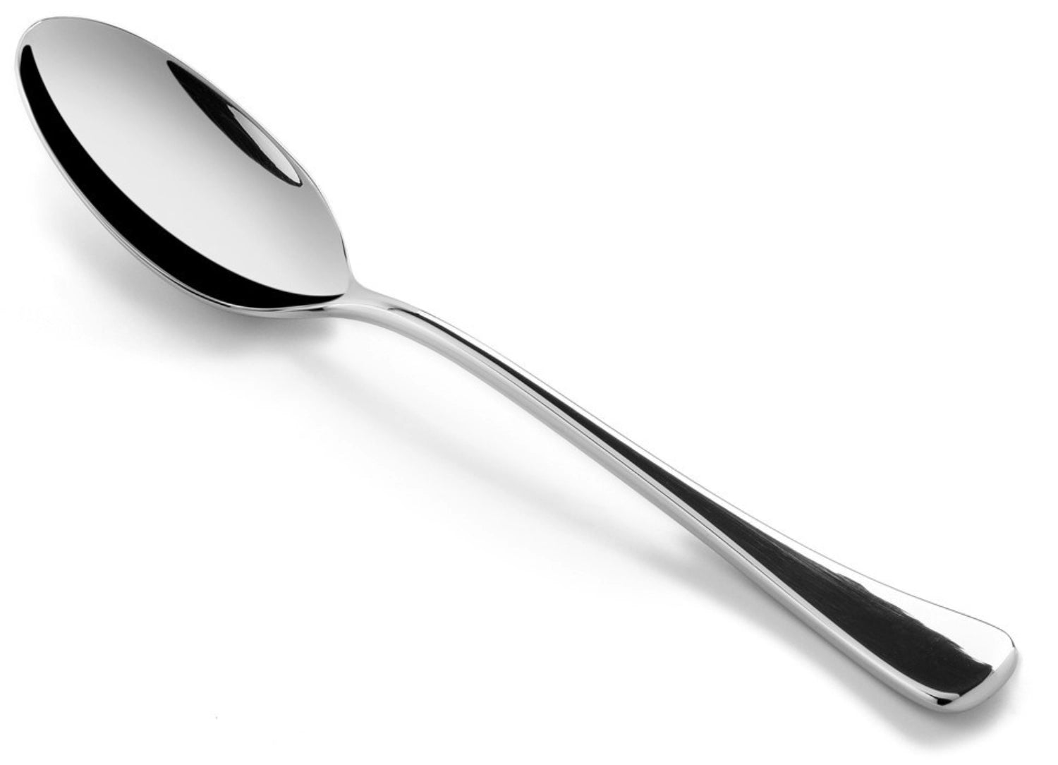 Eleganter Suppenlöffel aus glänzendem Edelstahl der Arles-Serie von Revol, perfekt für stilvolle Anlässe und vielseitige Verwendung.