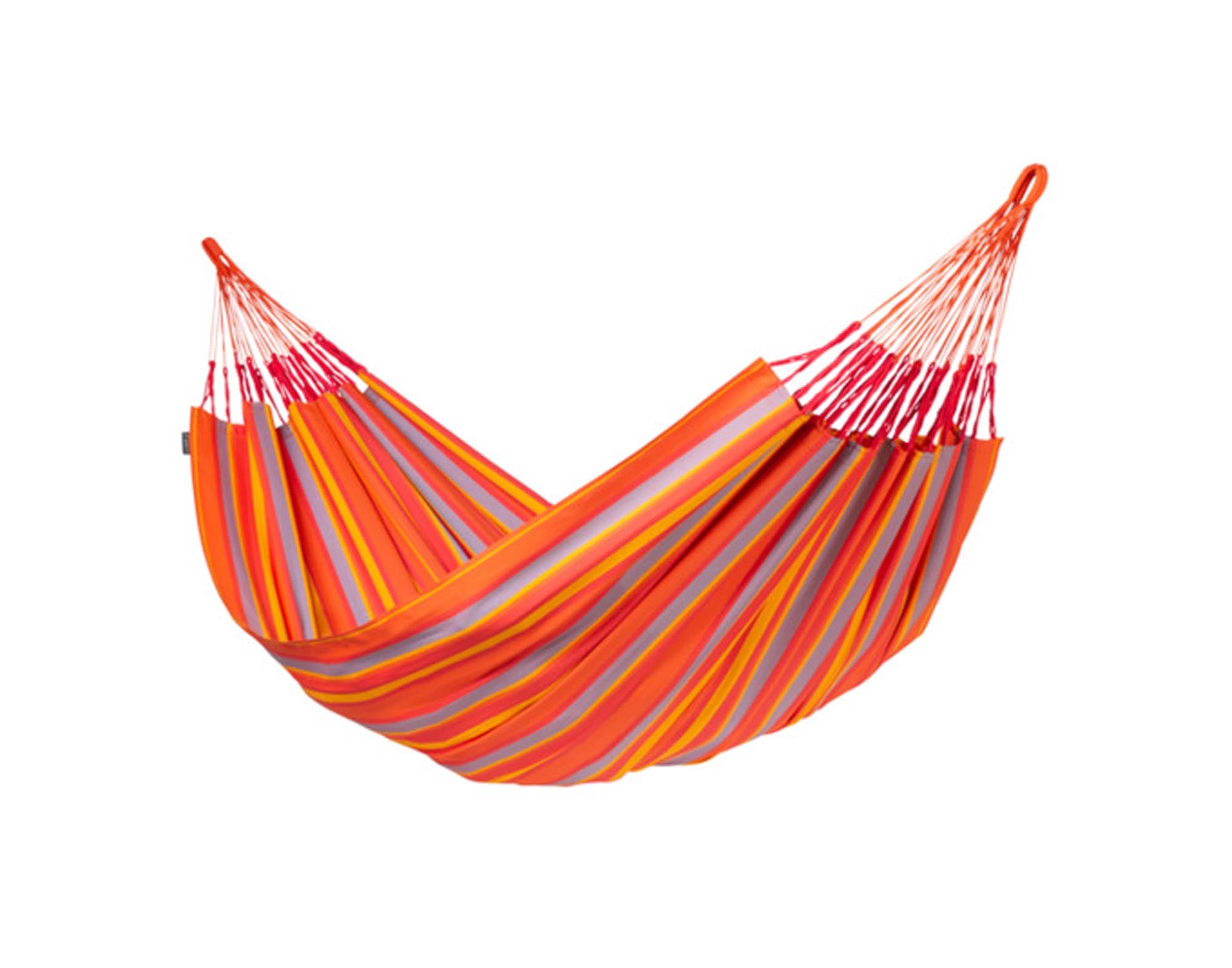 Entspannen Sie in der Hängematte Brisa 160x350 cm von LA SIESTA. Hochwertige Baumwolle, wetterbeständig und perfekt für Garten oder Terrasse.