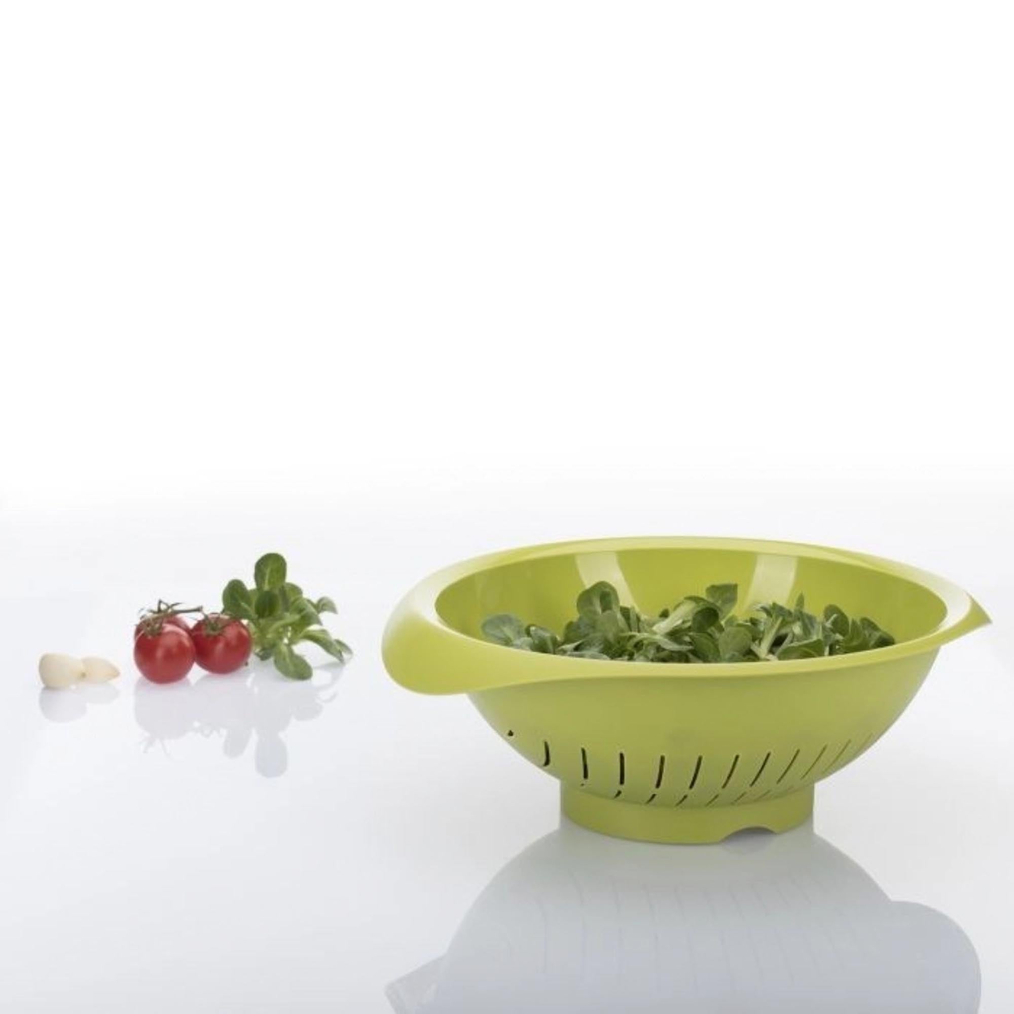 Westmark Salat-Seiher in frischem Apfelgrün, 25 cm Durchmesser, 28x31x11 cm, perfekt für Salat und Gemüse.