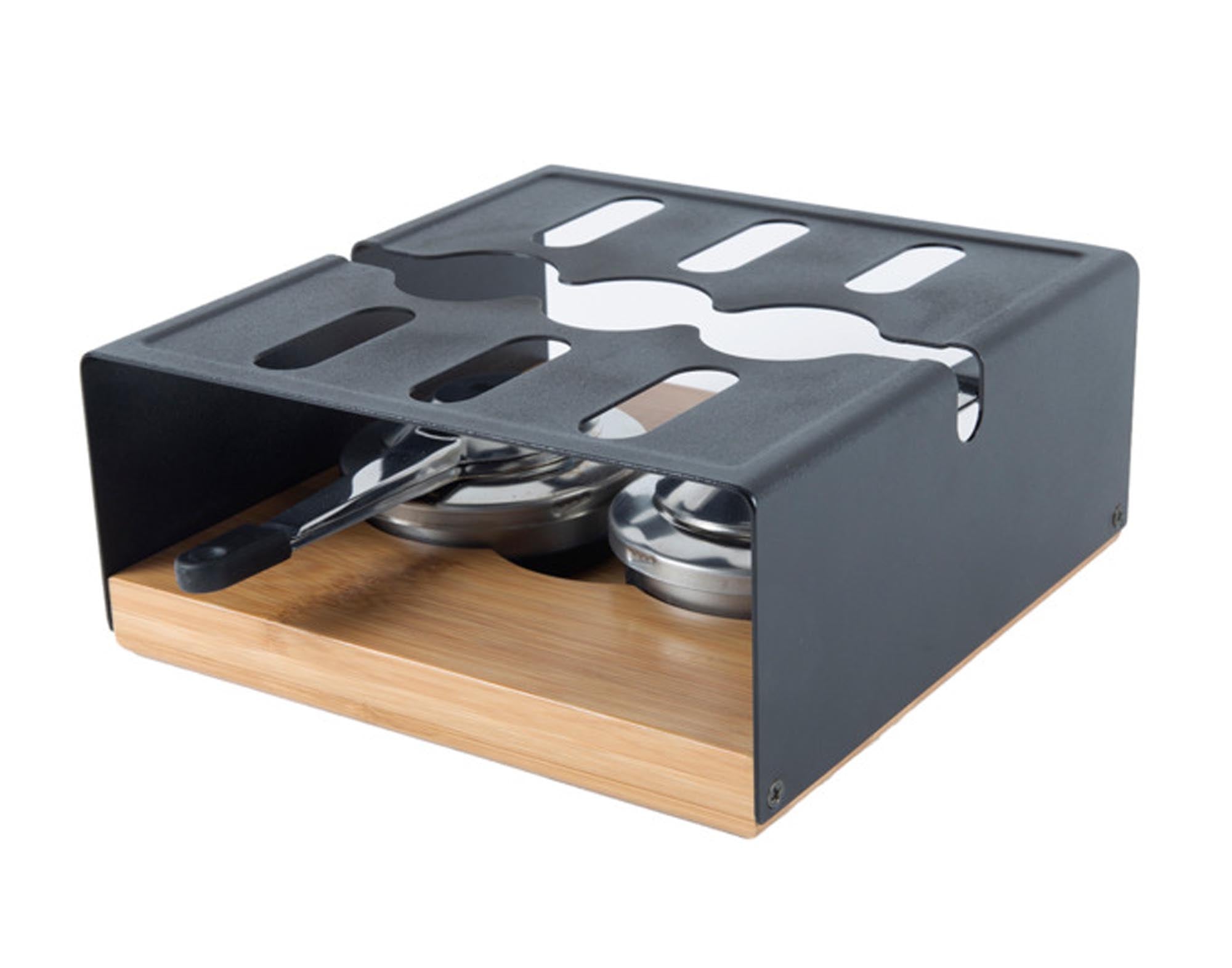 Entdecken Sie das STÖCKLI Racletterechaud MultiFun – ein vielseitiges, stromloses Raclettegerät für unvergessliche Abende mit Familie und Freunden.