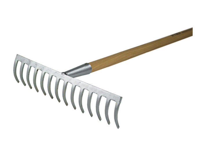 OFFNER Baurechen mit 14 gebogenen Zinken und Stiel verzinkt in präsentiert im Onlineshop von KAQTU Design AG. Gartenwerkzeug ist von OFFNER