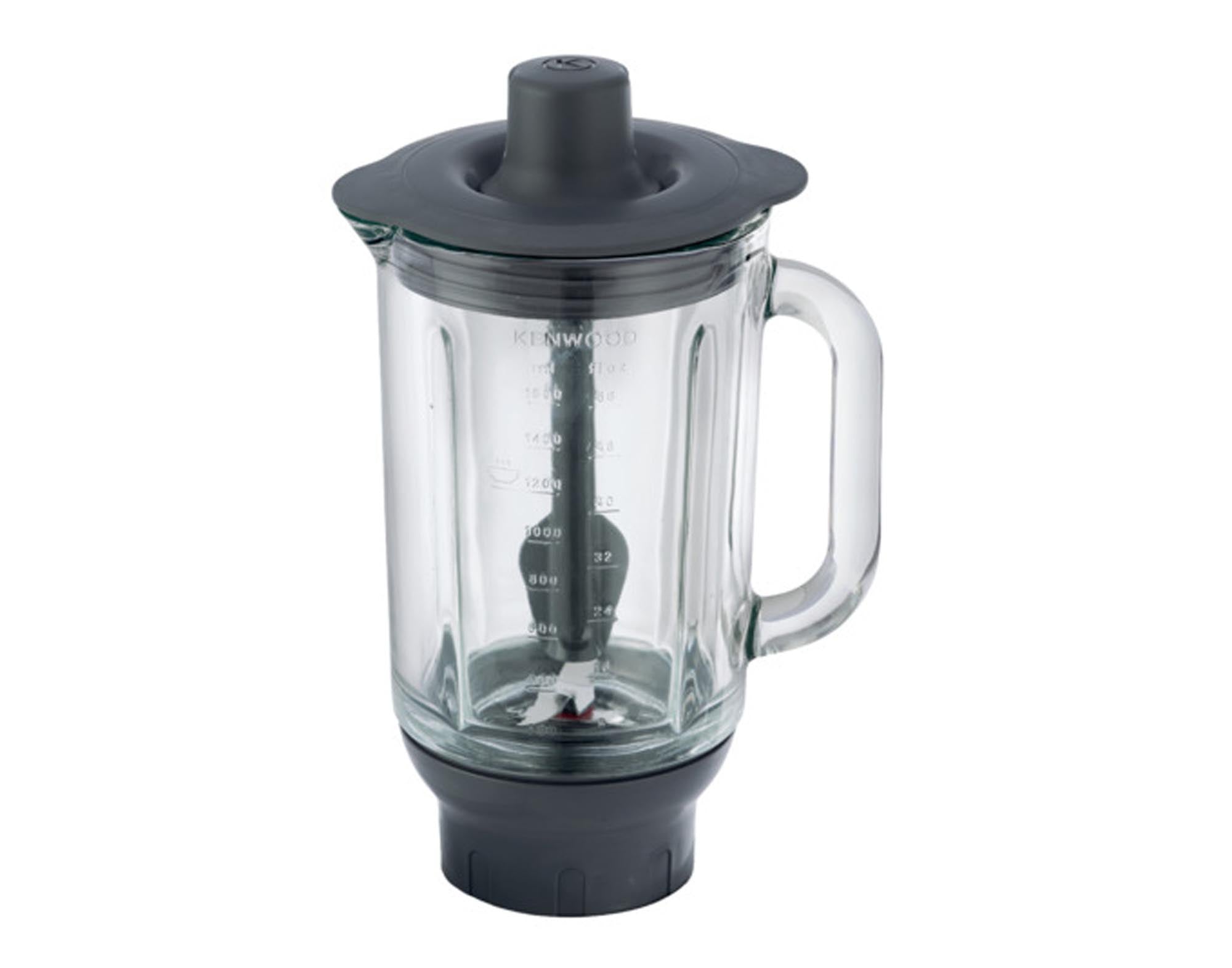Entdecken Sie das KENWOOD Mixerglas Major und Chef: bruchsicher, 1,6L, spülmaschinenfest, ideal für Smoothies, Saucen und Suppen.