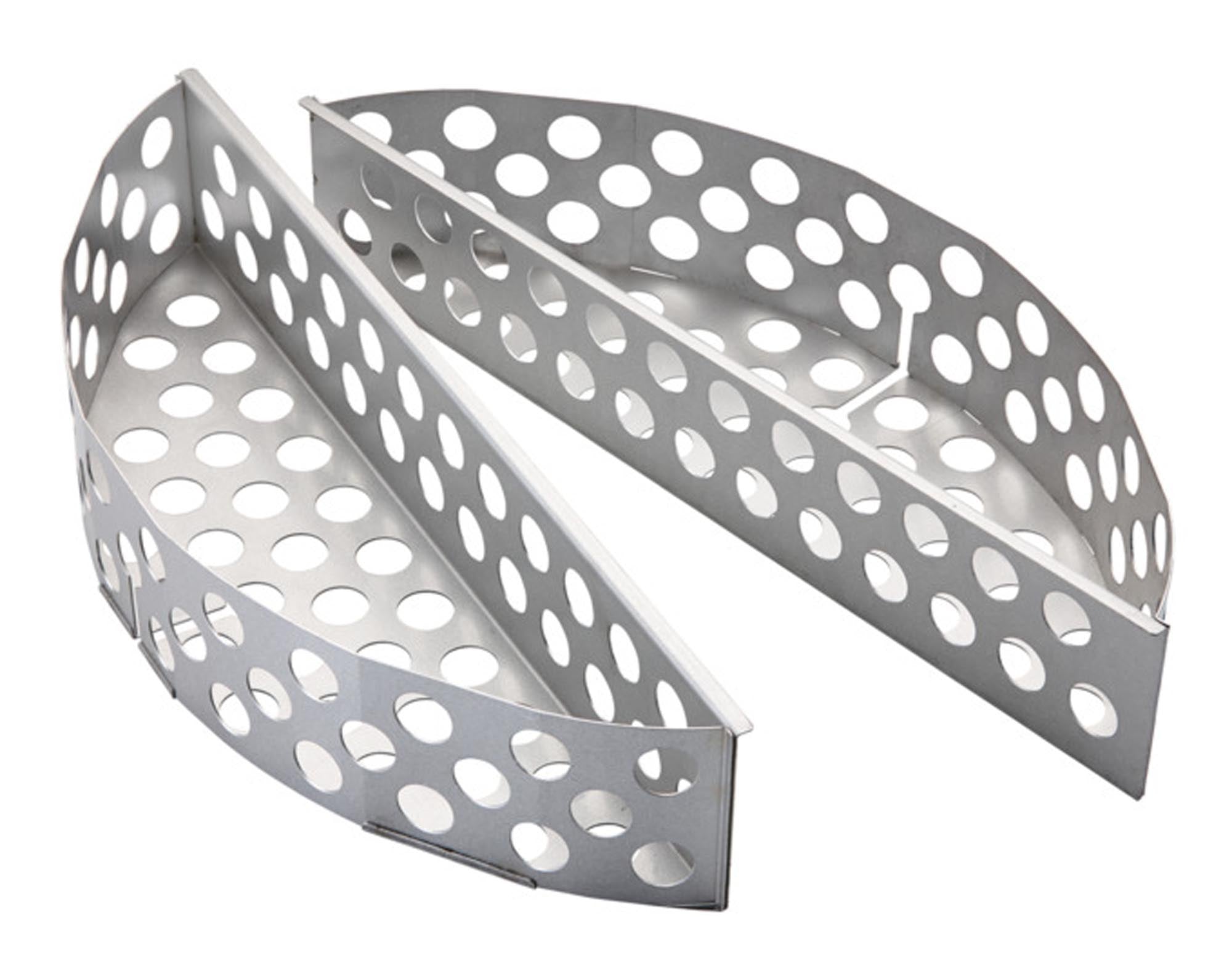 Entdecken Sie das RÖSLE Kohlenkorb F50 Inox Set (2 Stück, 29,5 cm) für optimale Grillkohle-Anordnung, effiziente Grillanzündung und einfache Reinigung.