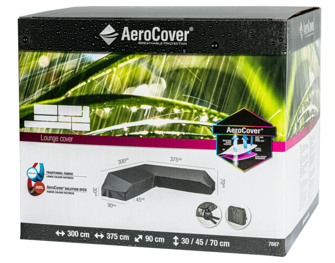 PLATINUM AEROCOVER Schutzhülle Lounge L-Form links 375x300x90xH30x45x70 cm in präsentiert im Onlineshop von KAQTU Design AG. Gartenmöbelabdeckung ist von PLATINUM AEROCOVER